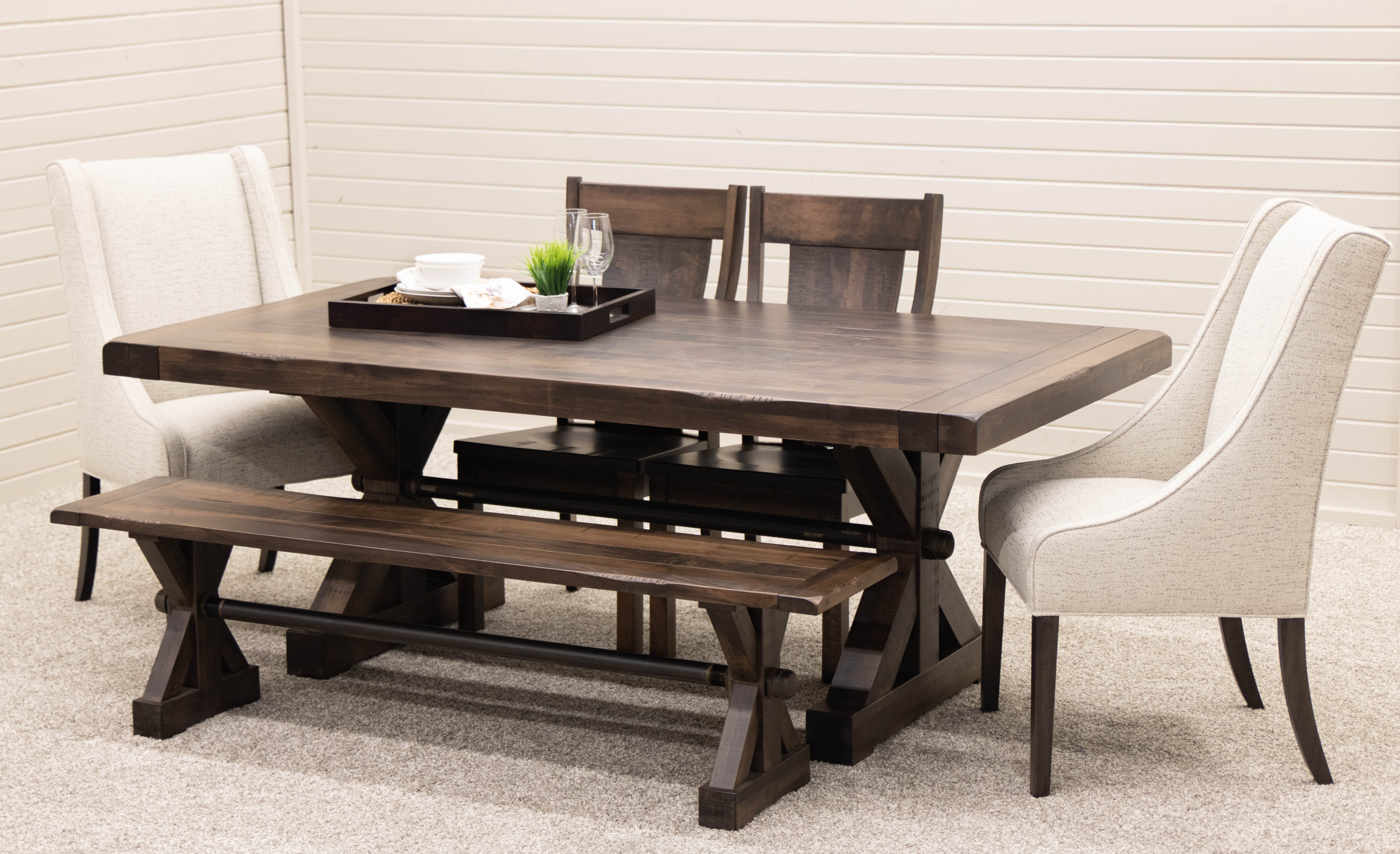 Auburn Trestle with Built Down Top Dining Collection