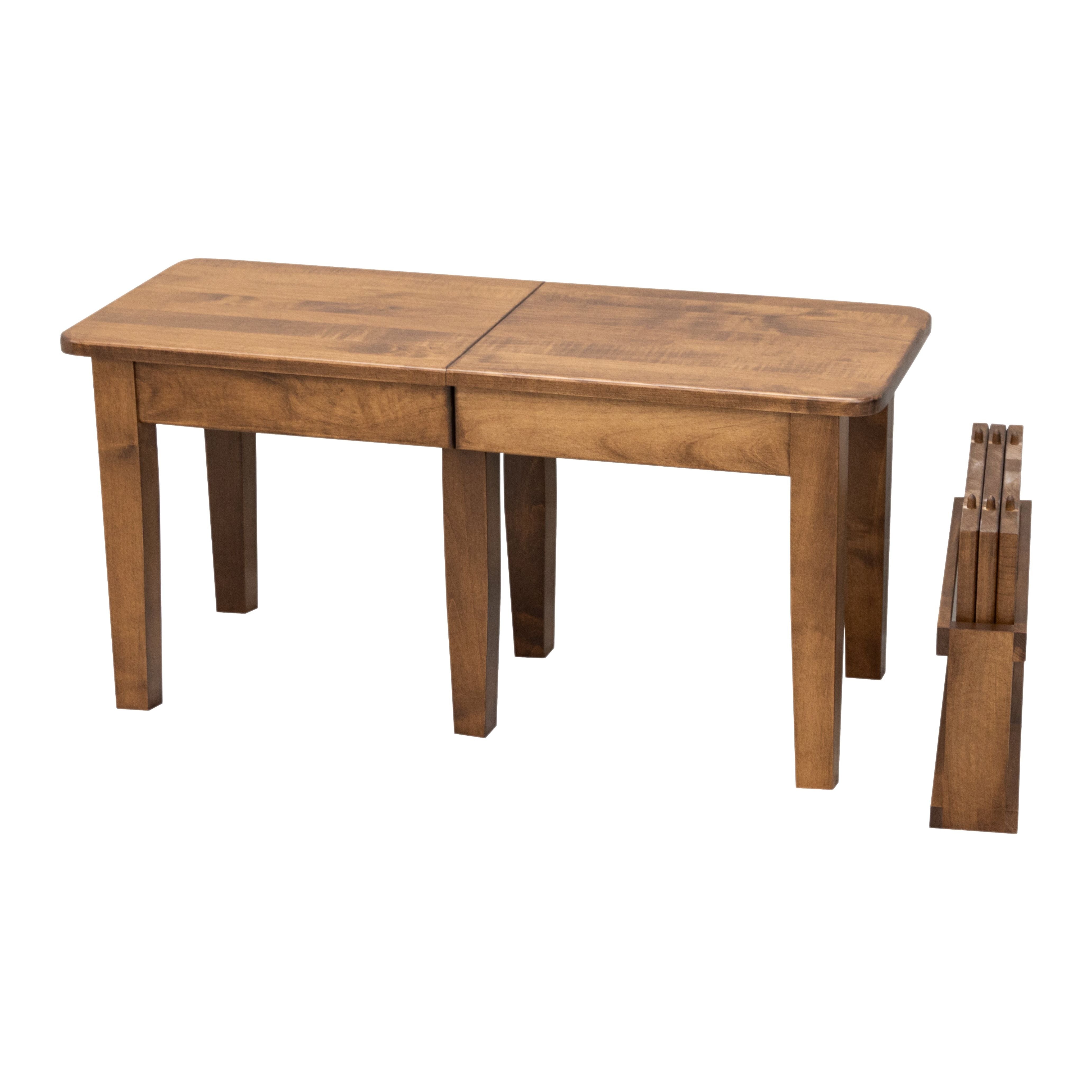 Lakeland Small Maple Dining Table Set with Bench for 4-6
