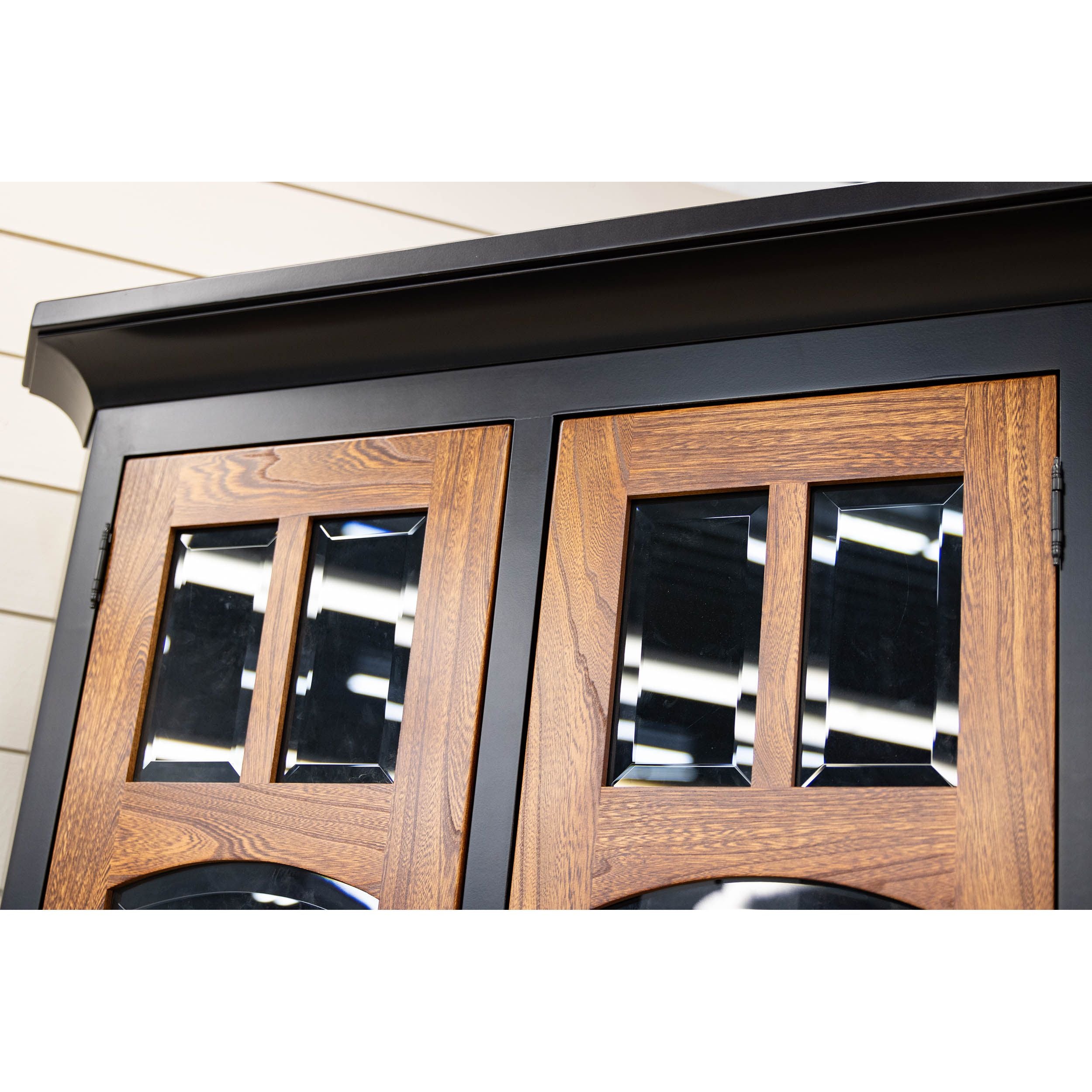 Biltmore Black and Wood Corner Hutch | Black Corner Cabinet