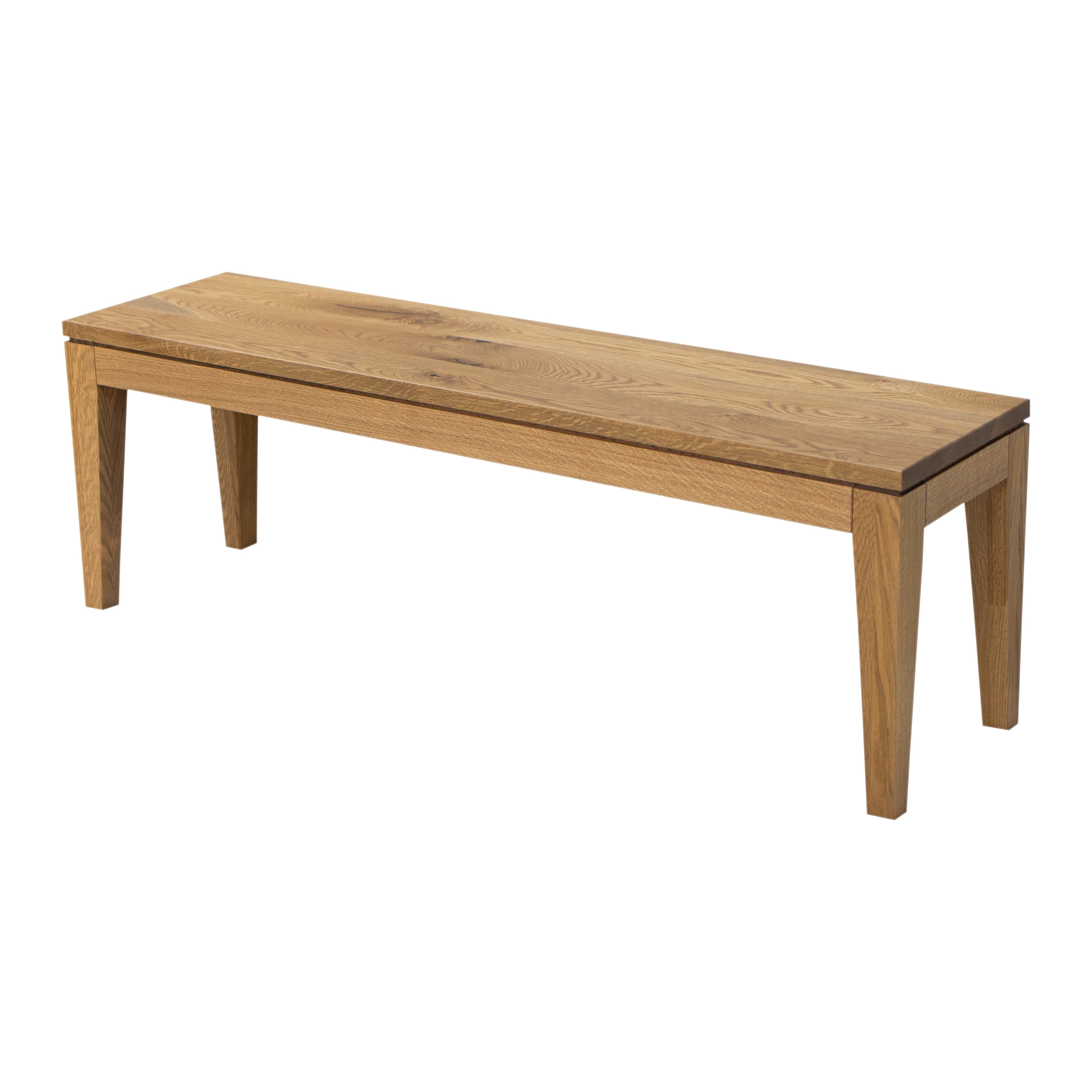 Monroe Mid Century White Oak Wood Dining Bench | DS