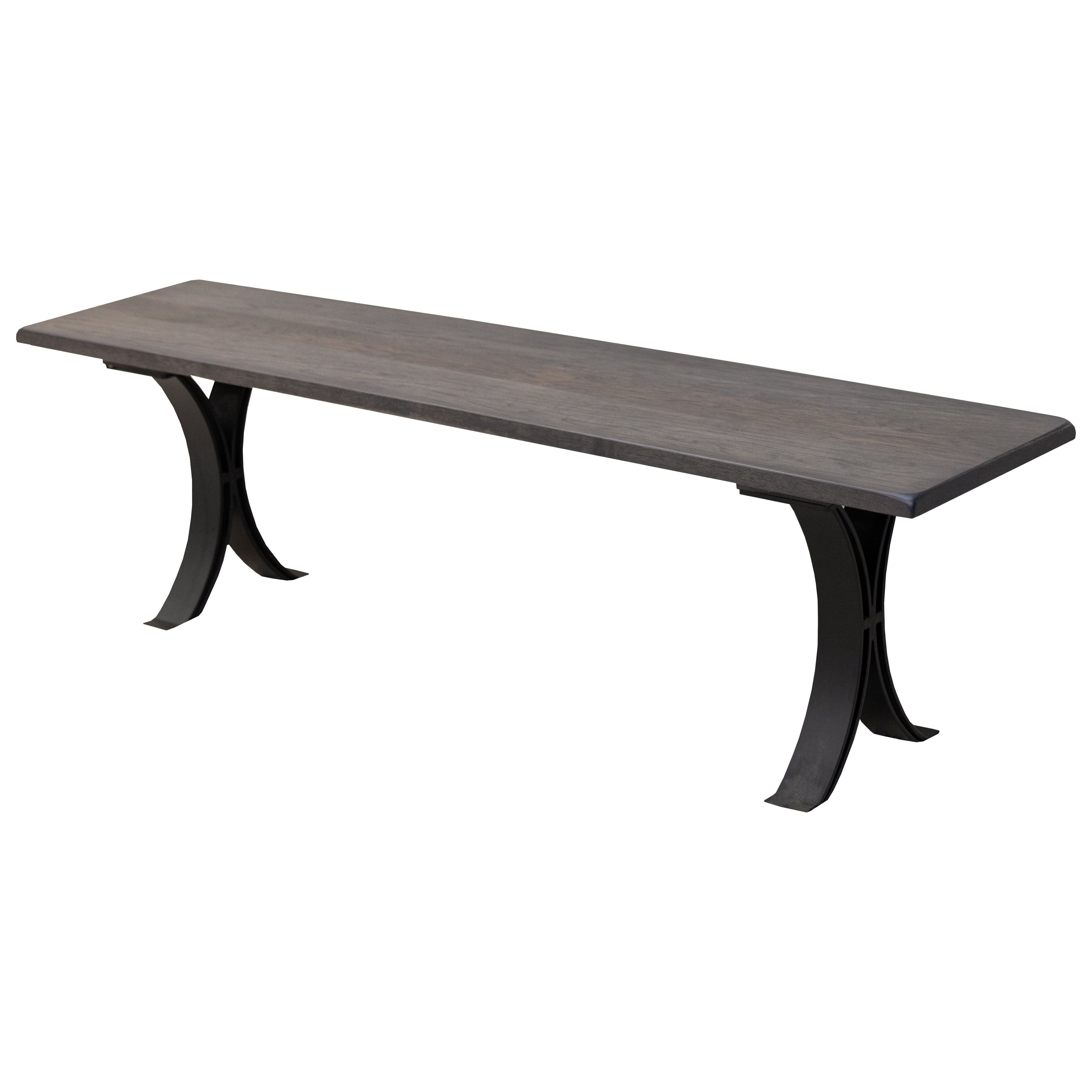 Eclipse Hickory Extending Table Set with Metal Base for 6-10