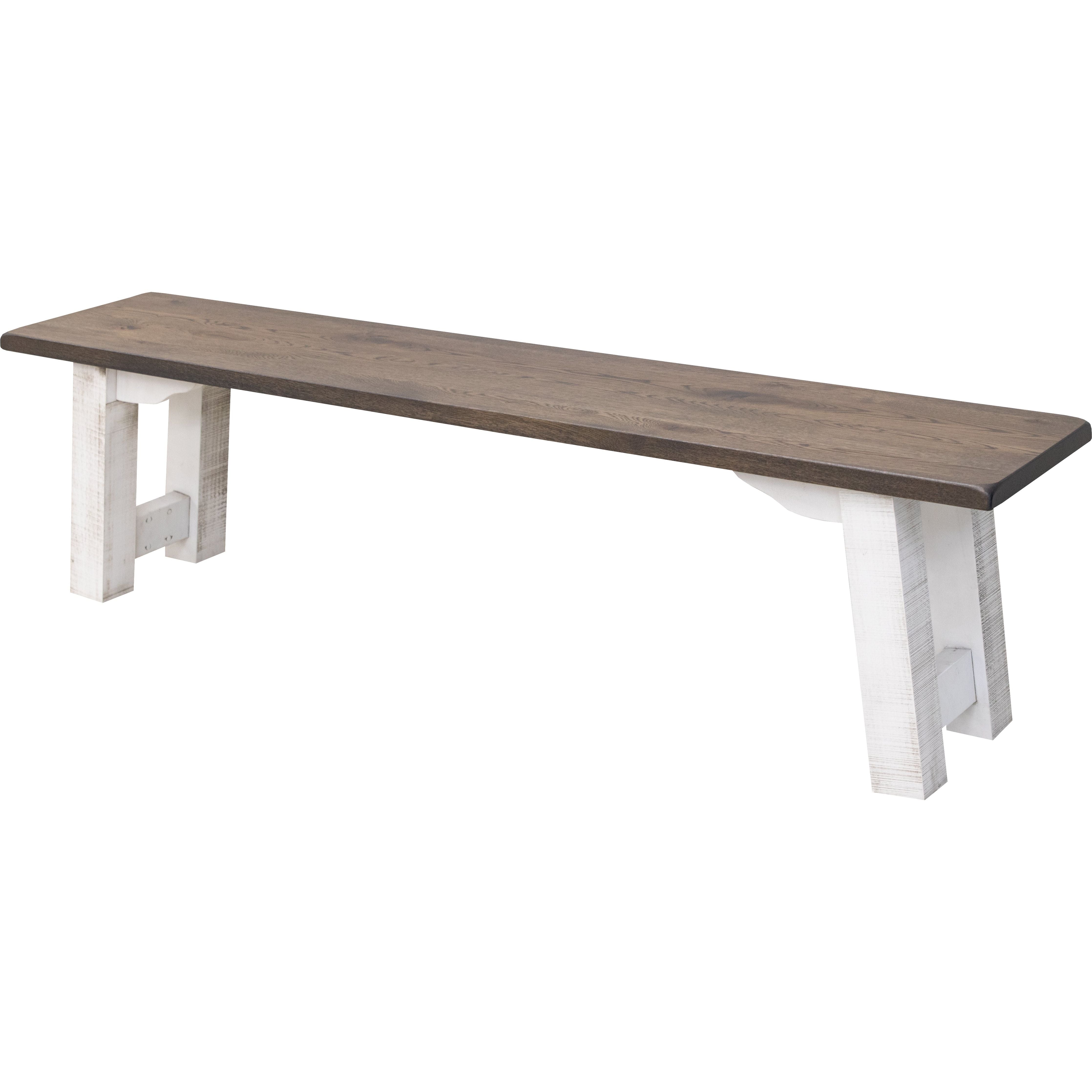 Settler's White & Wood Dining Bench | M-GW&RWO-SB