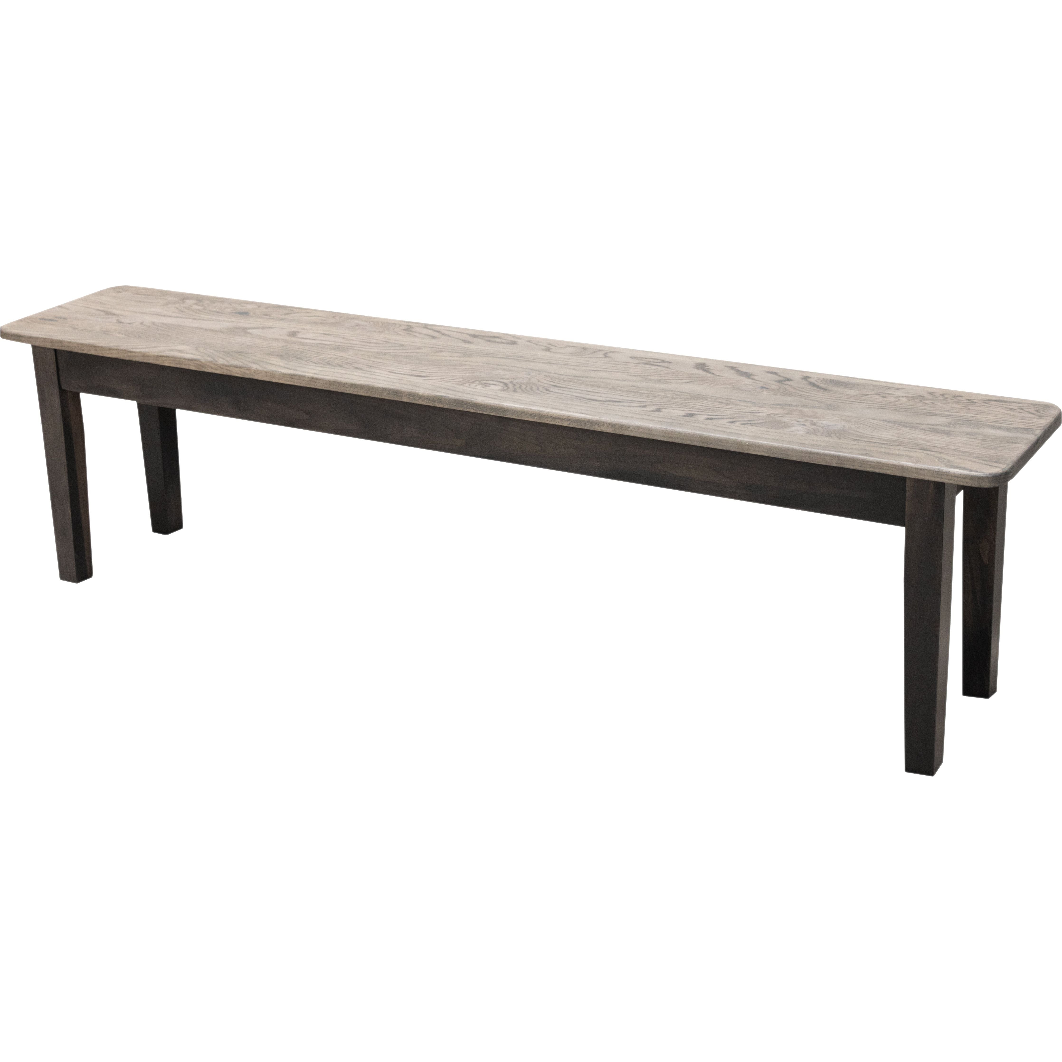 Heavy Shaker Leg Black & Wood Dining Bench | M-DK&RWO-GRB