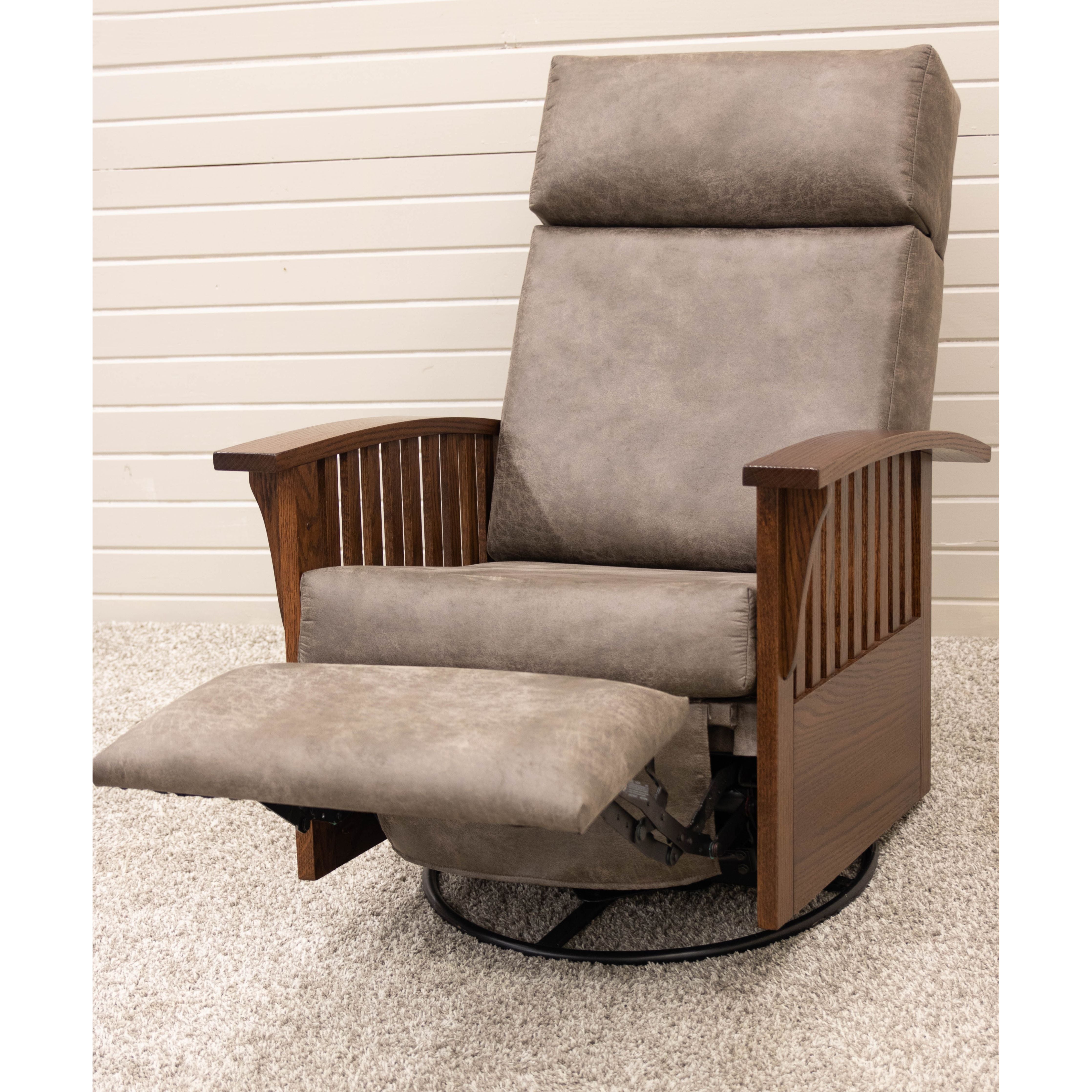Mission Swivel Glider Recliner with Wood Arms | 1072-B