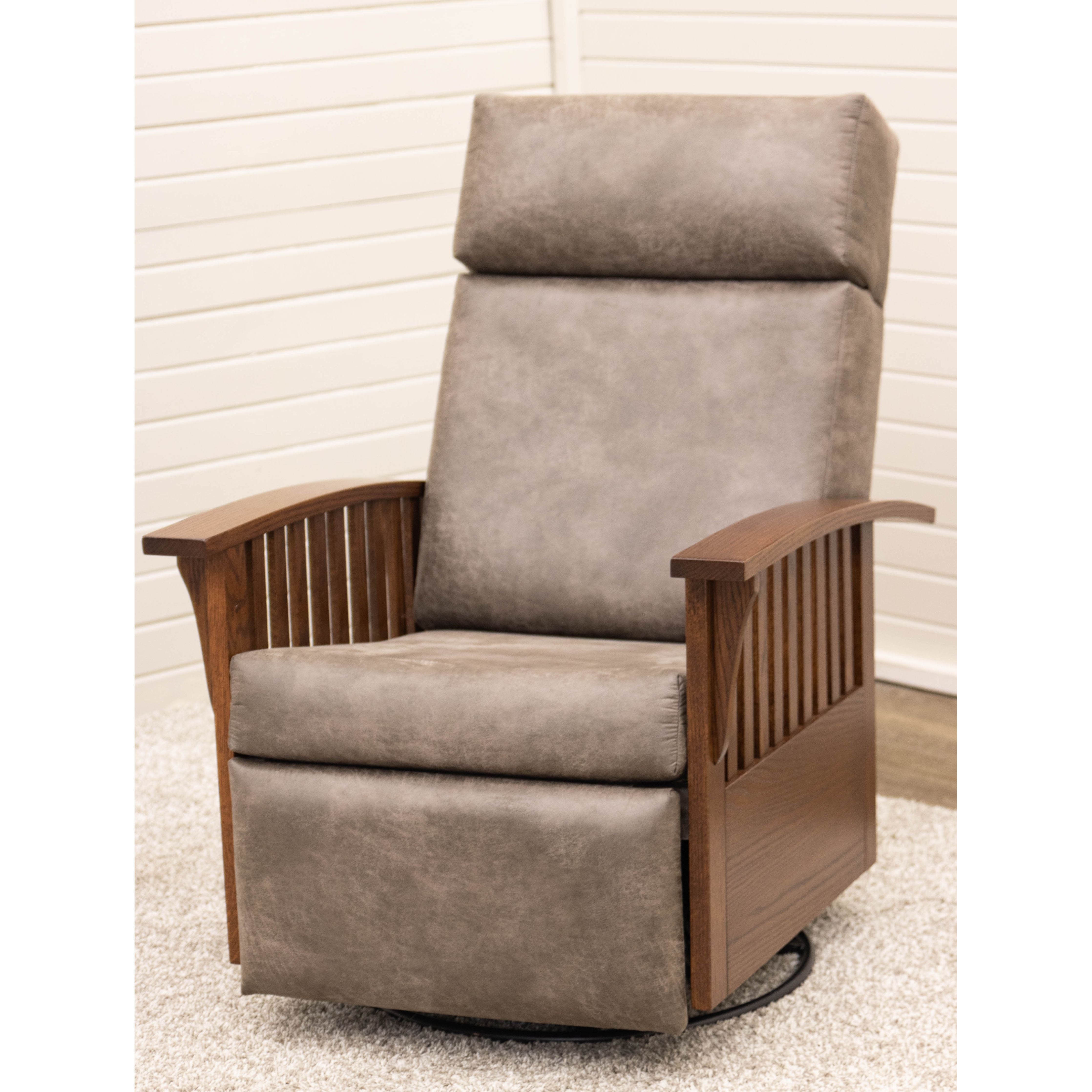 Mission Swivel Glider Recliner with Wood Arms | 1072-B