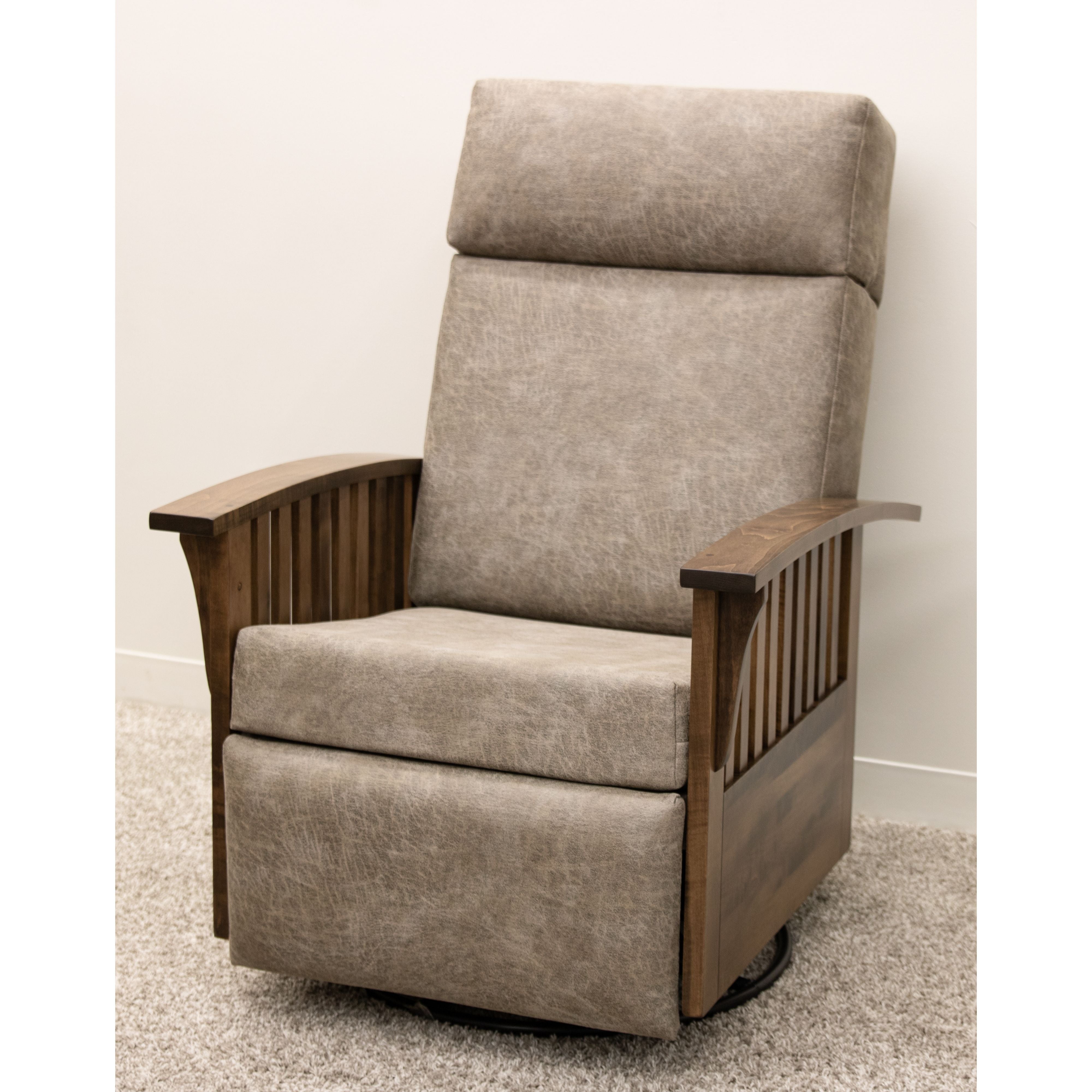 Mission Swivel Glider Recliner with Wood Arms | 22-61