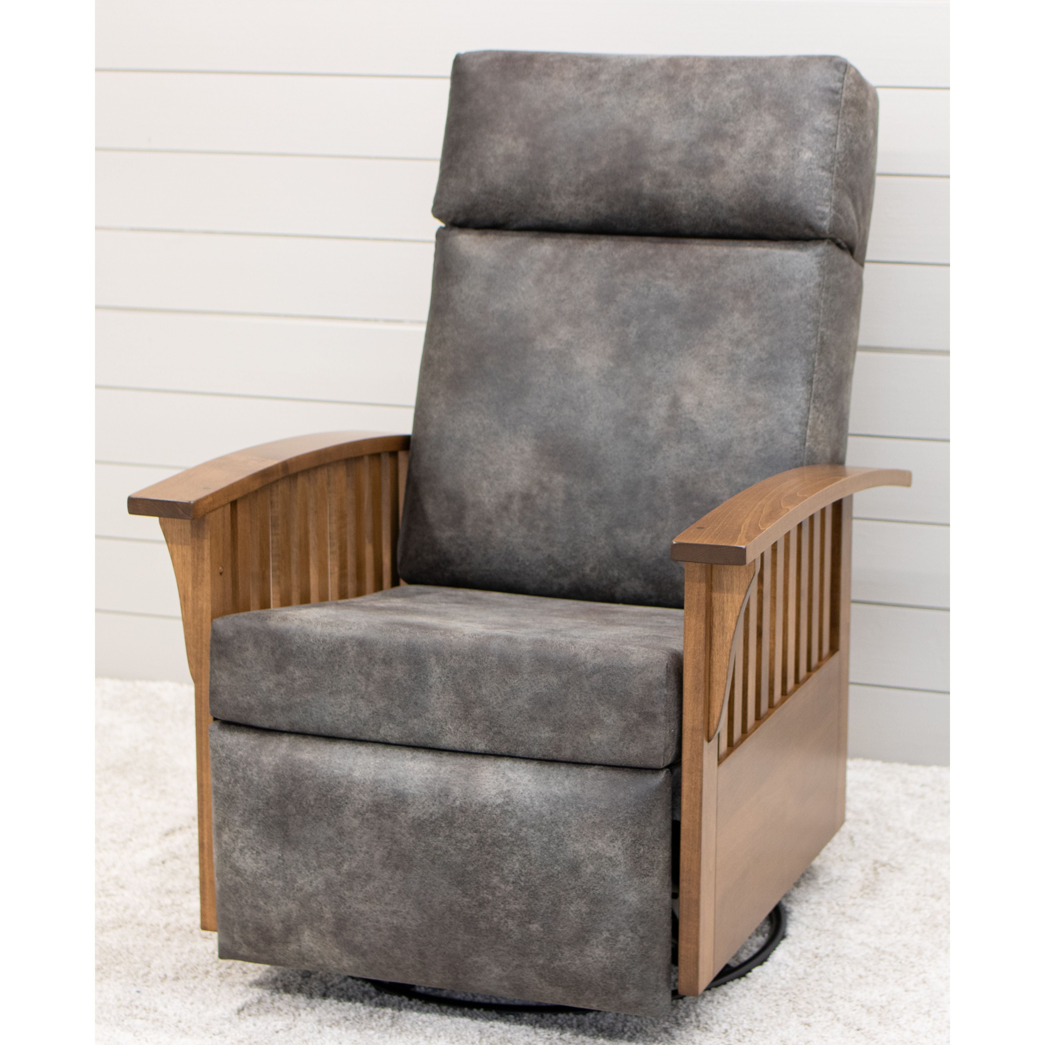 Mission Swivel Glider Recliner with Wood Arms | 22-67