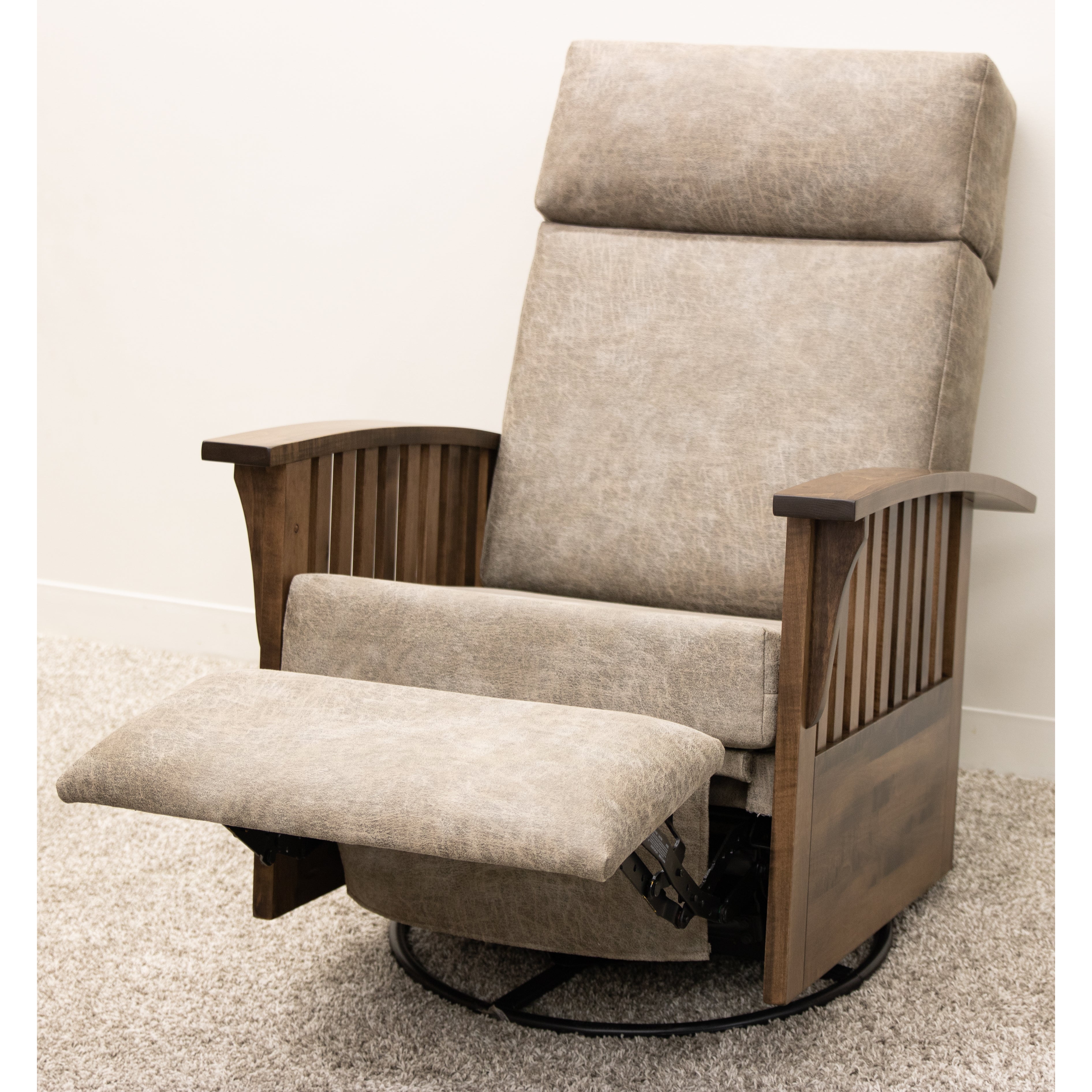 Mission Swivel Glider Recliner with Wood Arms | 22-61