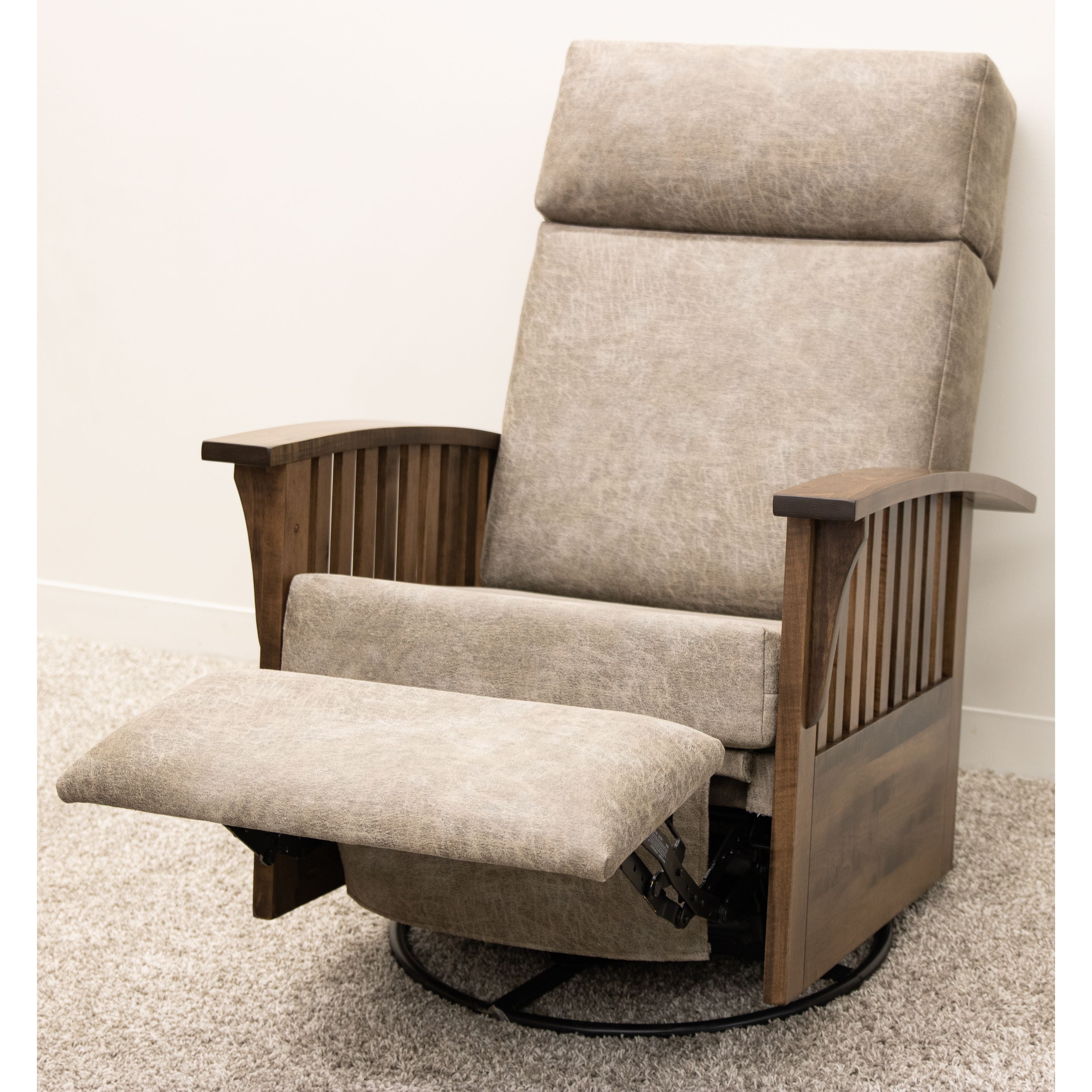 Mission Swivel Glider Recliner with Wood Arms | 22-61