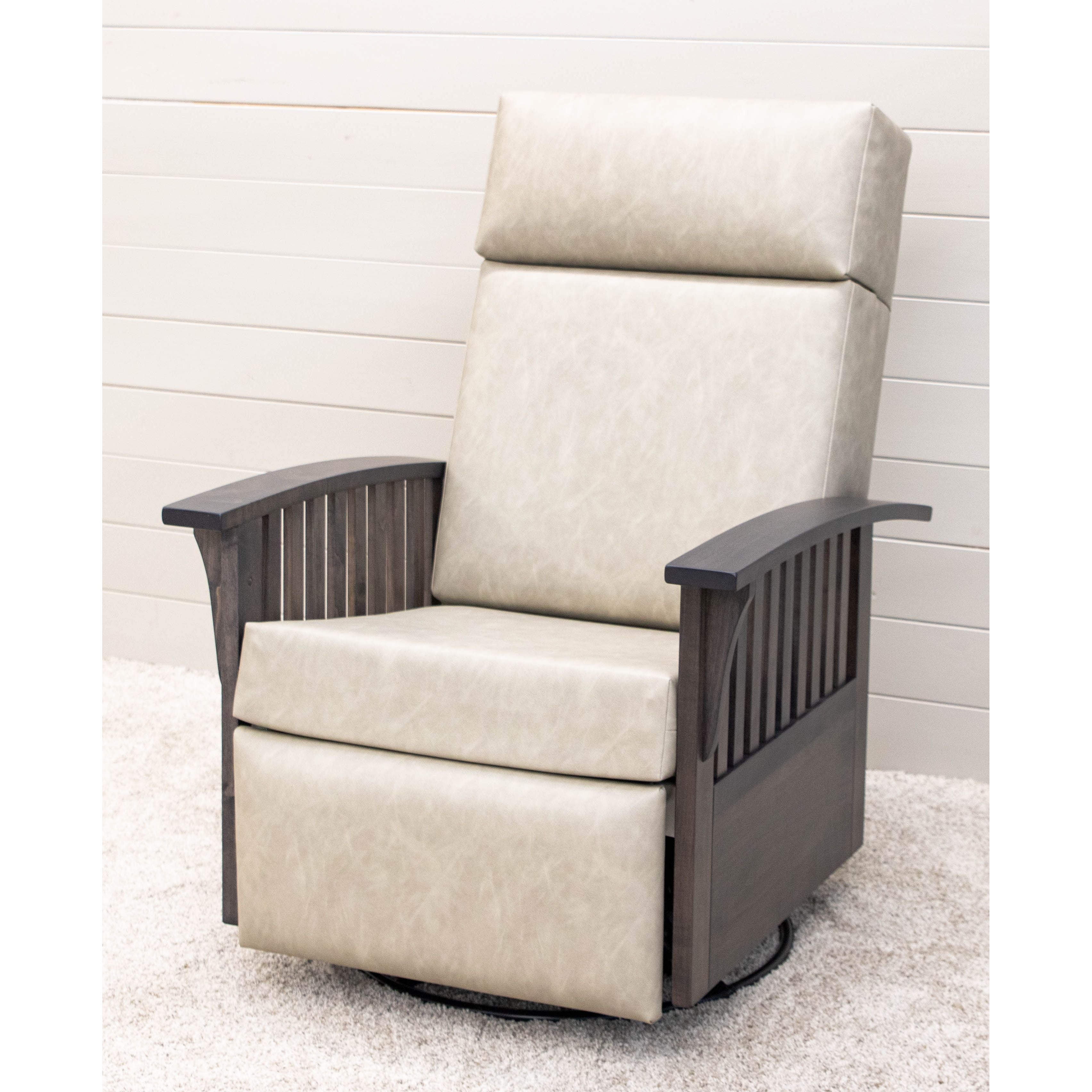 Mission Swivel Glider Recliner with Maple Wood Arms | 4-148
