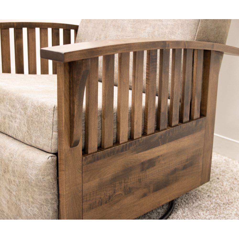 Mission Swivel Glider Recliner with Wood Arms | 4-148