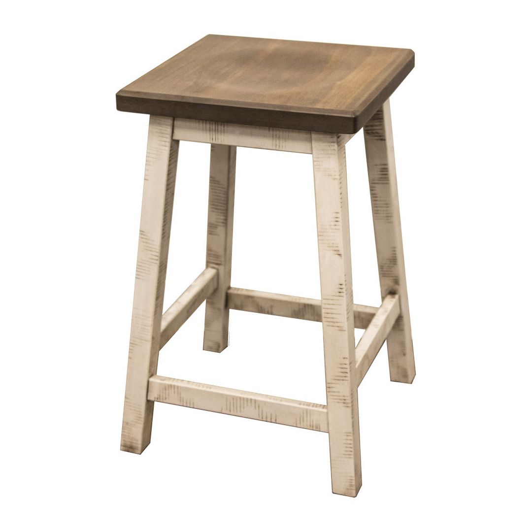 Mission 24" White & Wood Bar Stool | M-CS&DCD