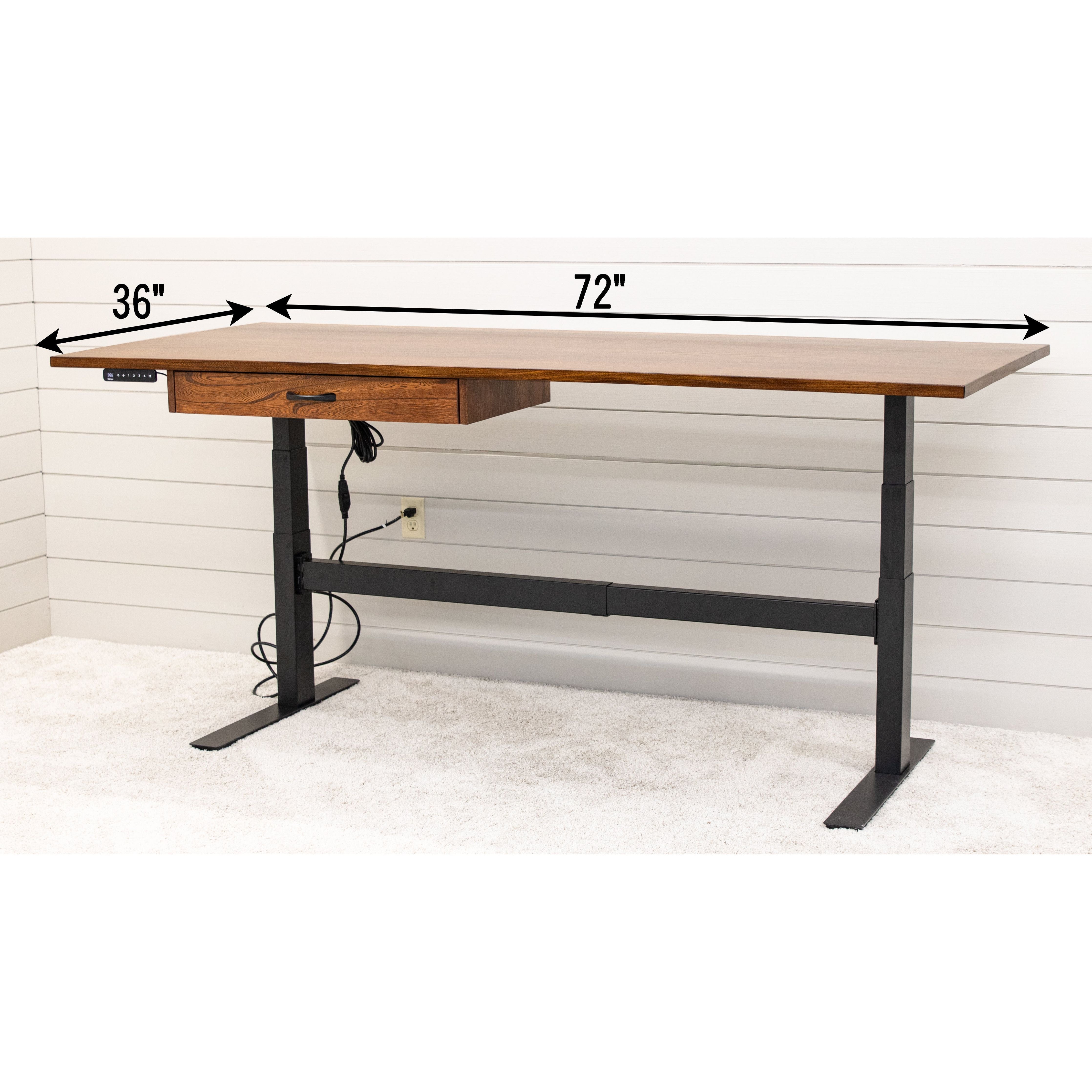 Adjustable Standing Desk with Elm Wood Top | MC