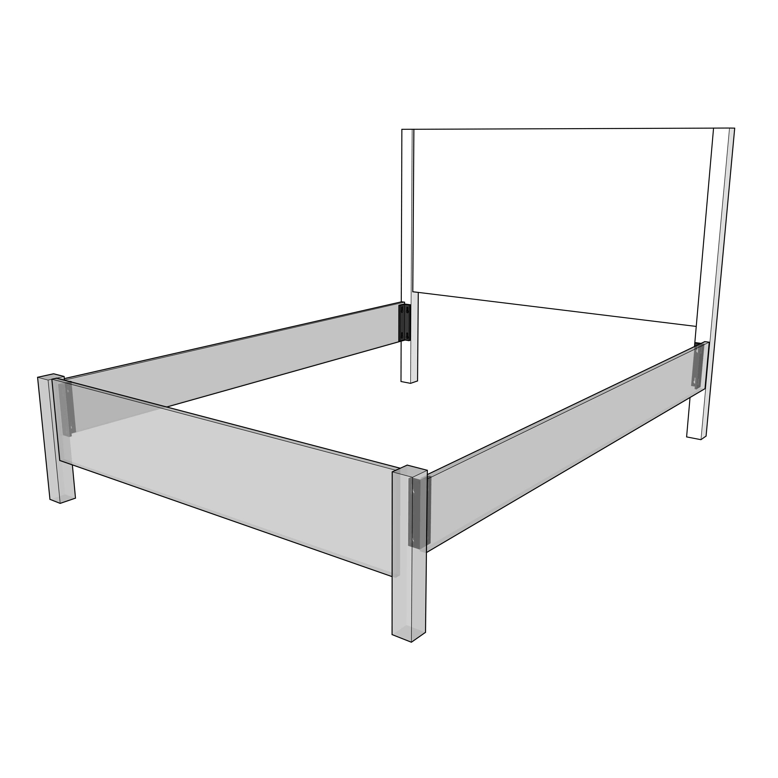 Denali Queen Quarter Sawn White Oak Wood Storage Platform Panel Bed | MC