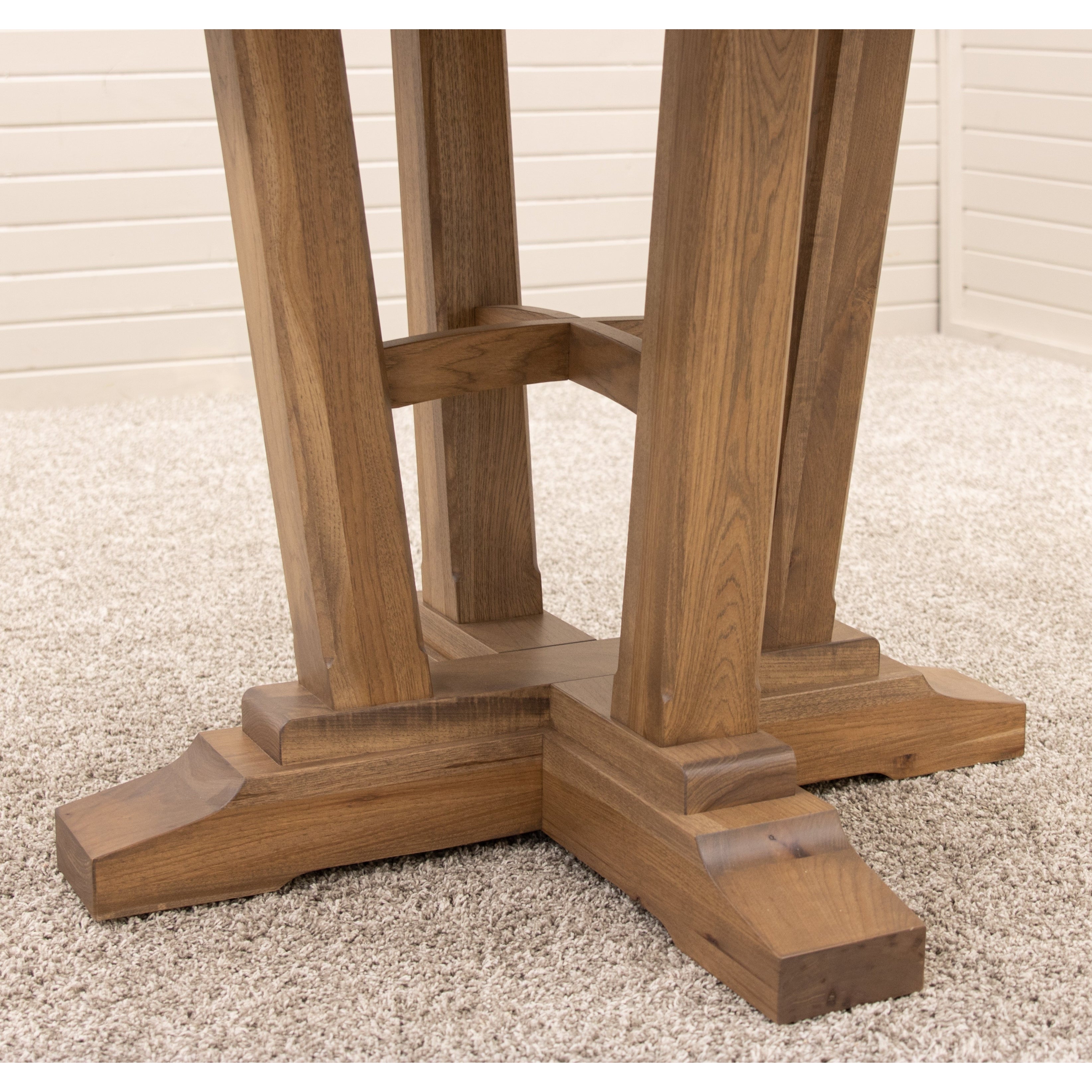 Alberta Round Hickory Wood Extending Counter Height Pub Table | WB