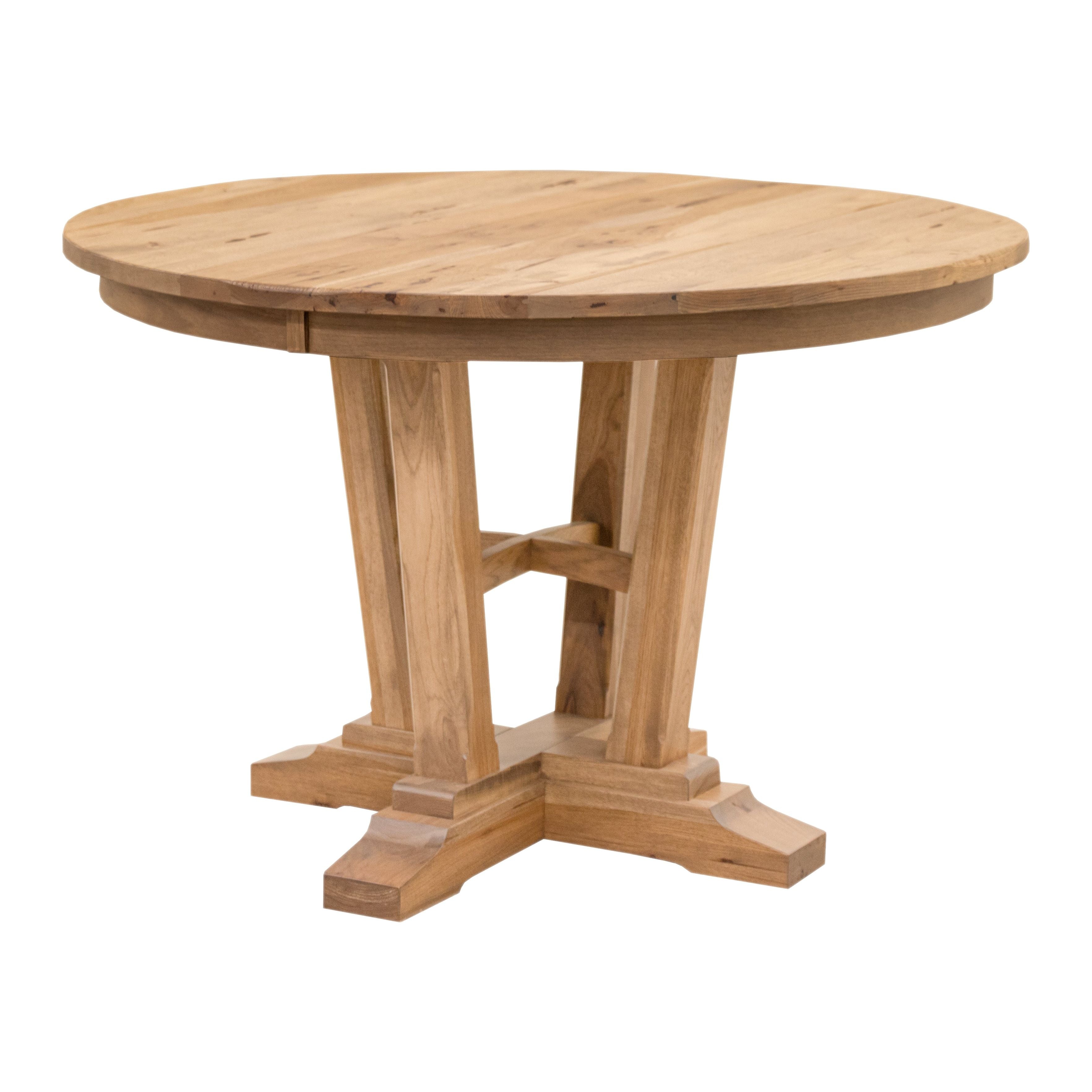 Alberta Round Hickory Wood Extending Counter Height Pub Table | WB