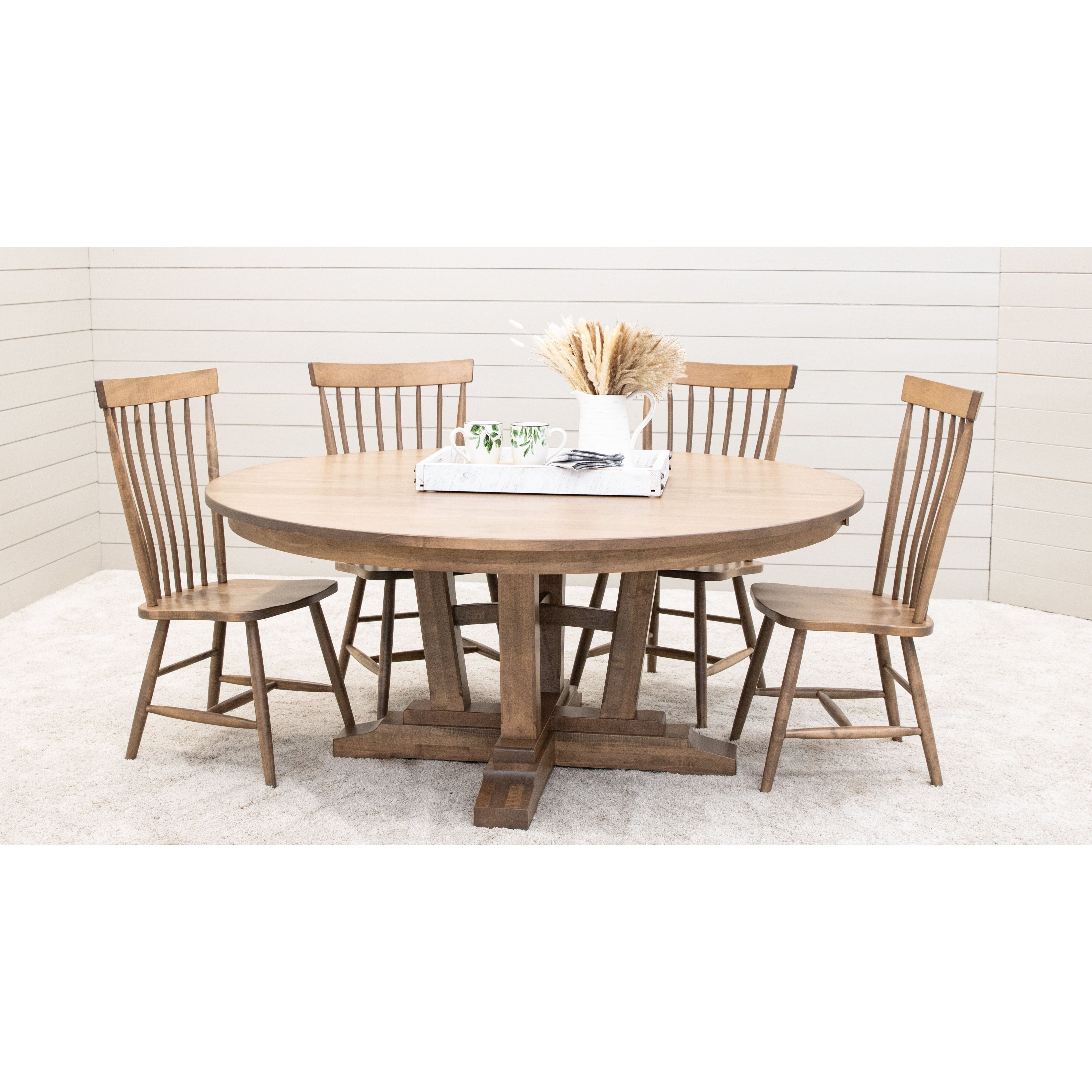 Alberta Maple Wood Large Round Extending Dining Table for 6-10 | WB