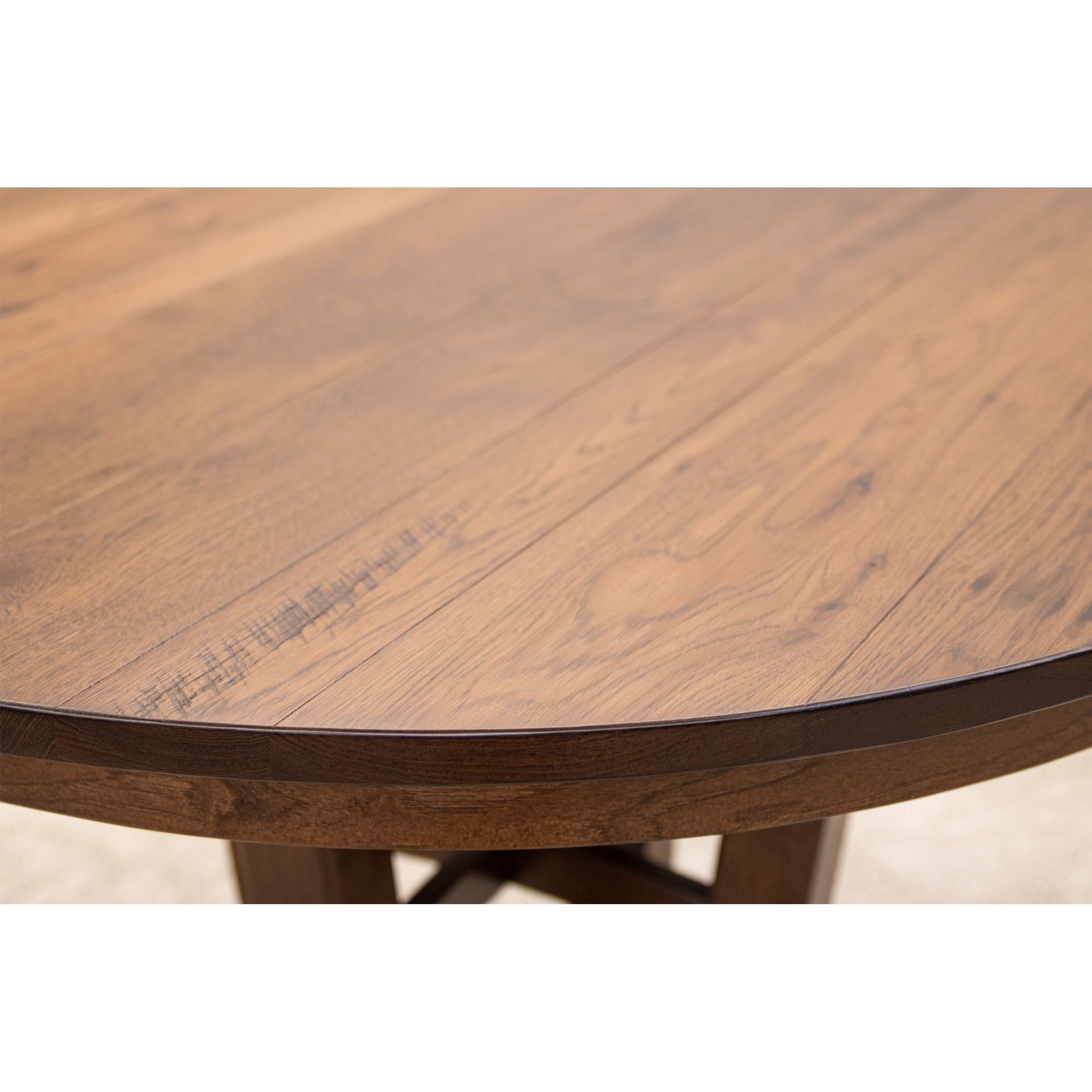 Alberta Round Hickory Wood Extending Counter Height Pub Table | ASB
