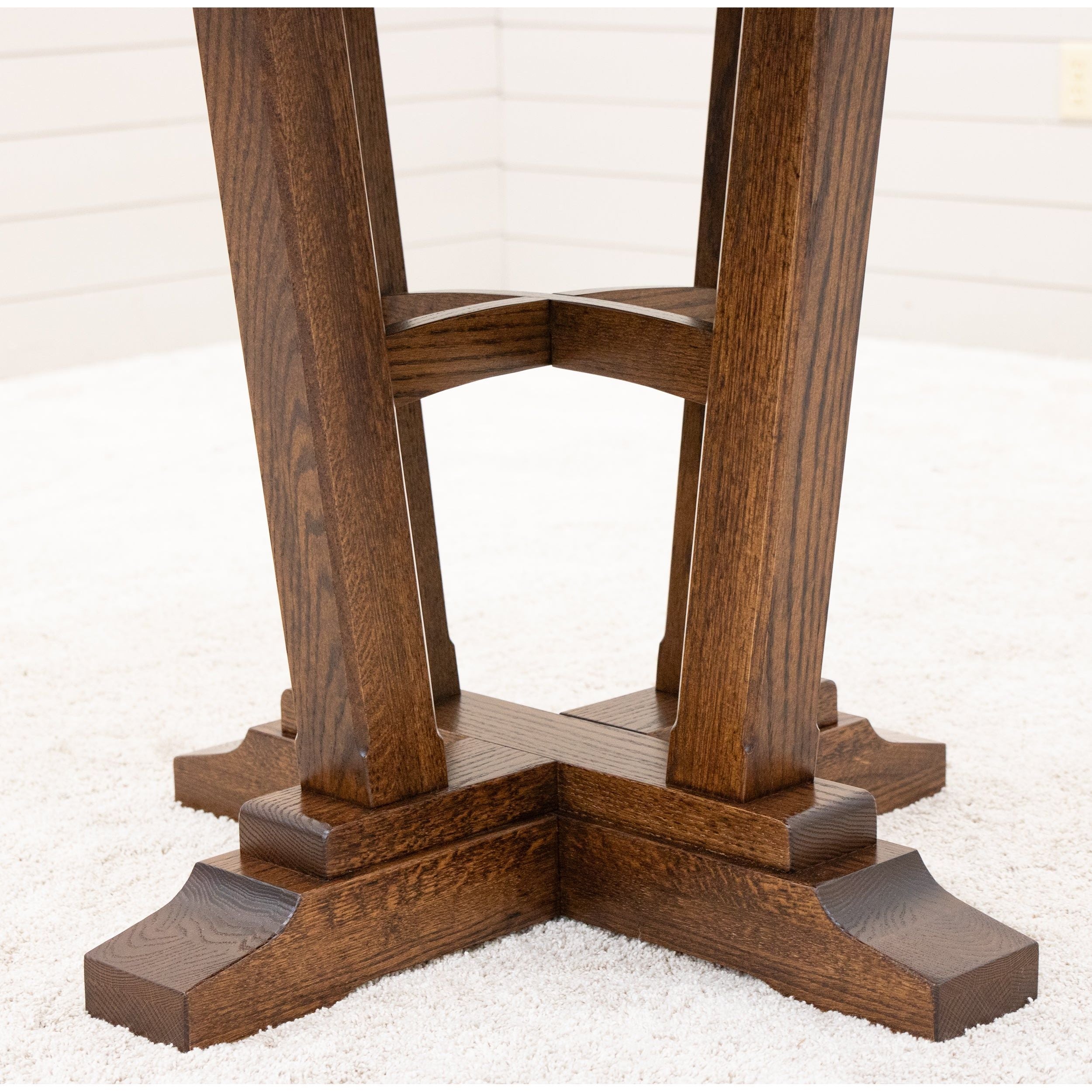 Alberta Round Oak Wood Extending Counter Height Pub Table | ASB