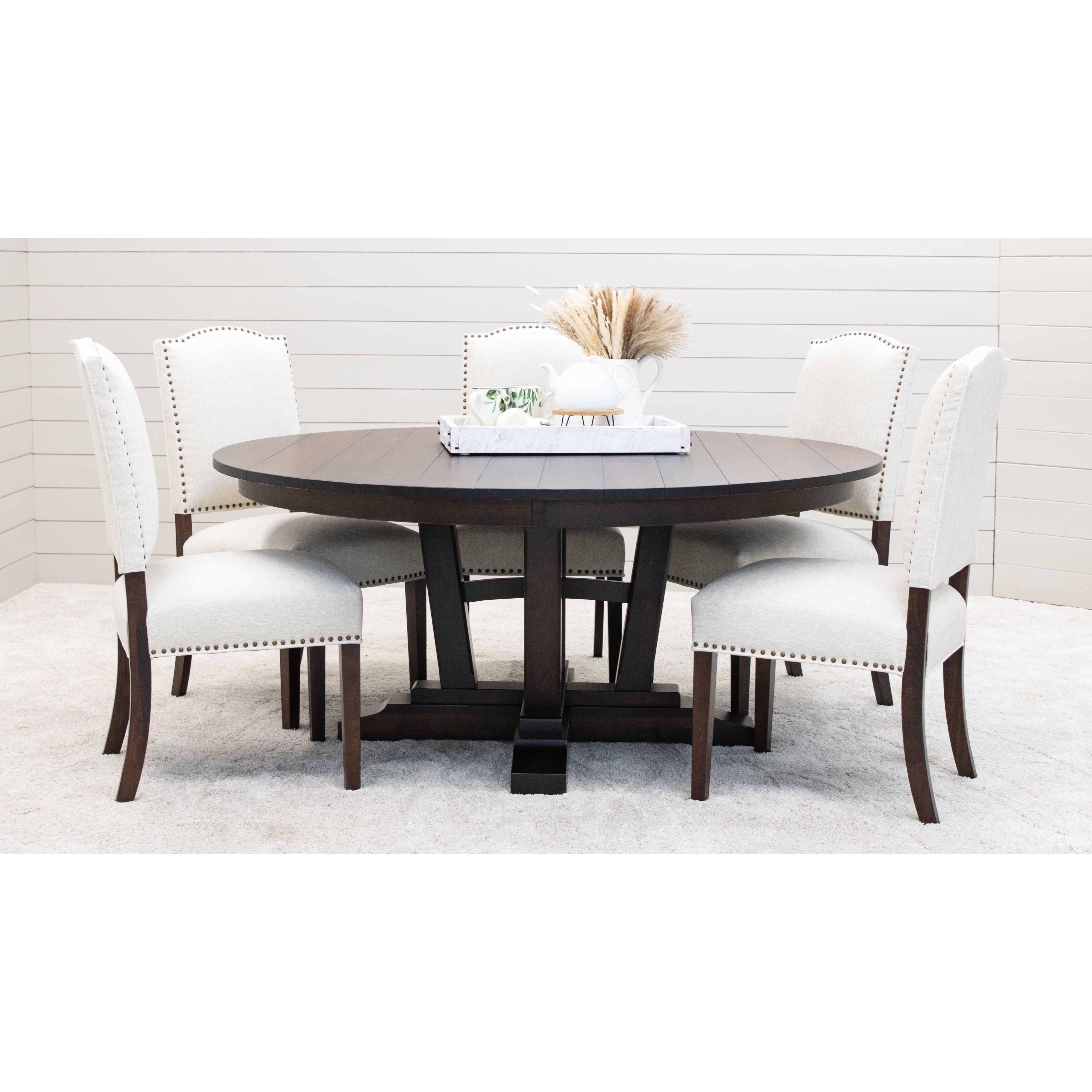 Alberta Maple Wood Large Round Extending Dining Table for 6-10 | RT