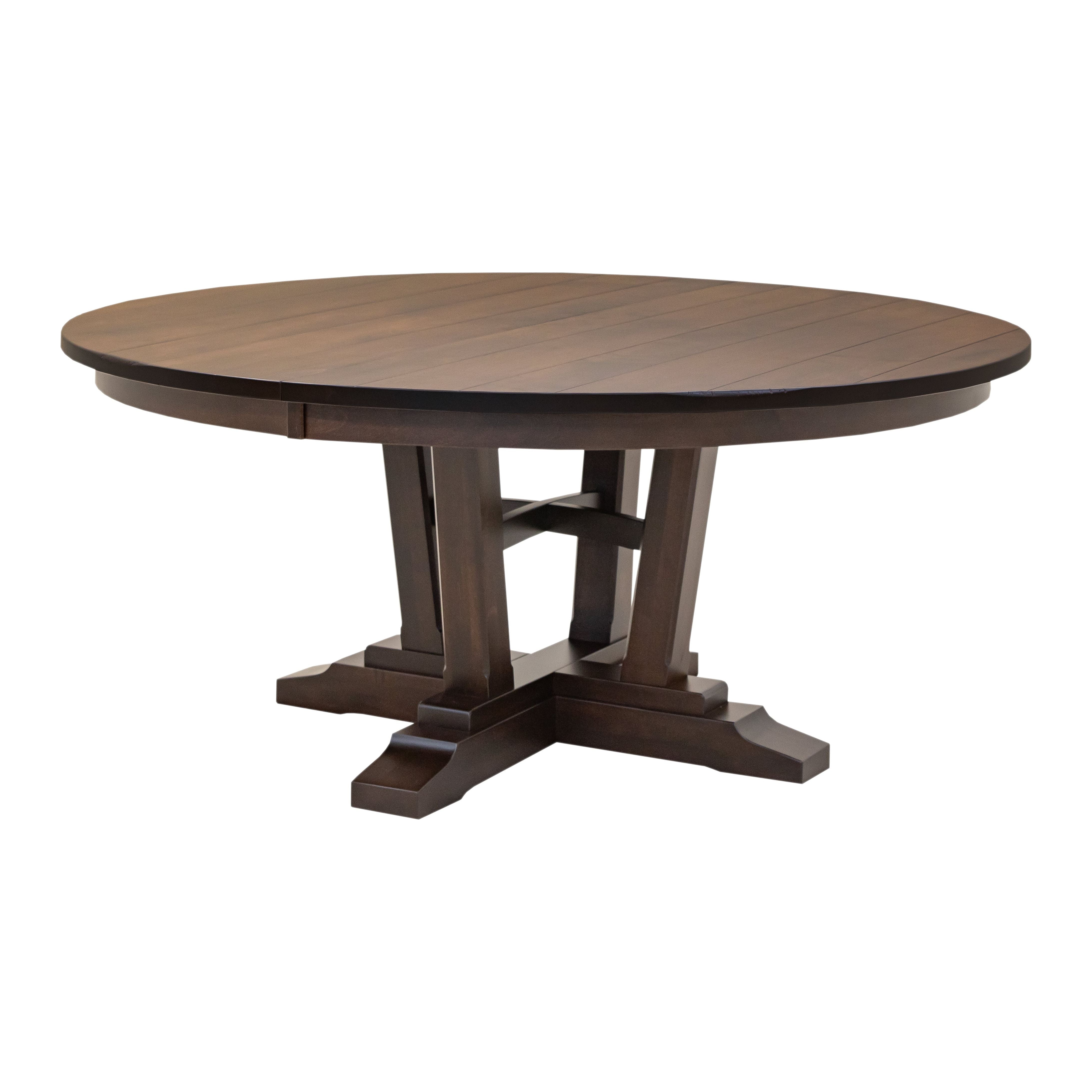 Alberta Maple Wood Large Round Extending Dining Table for 6-10 | BV