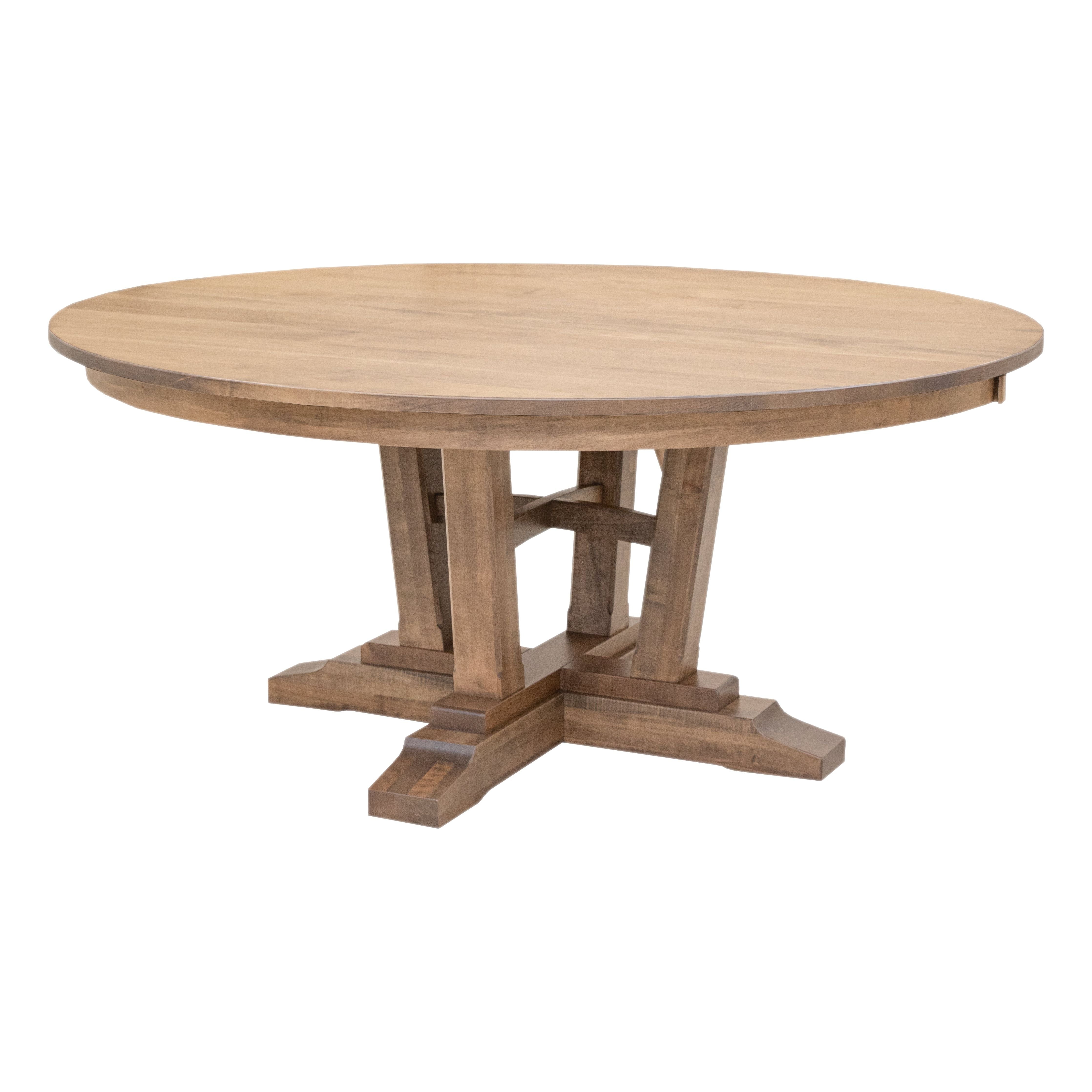 Alberta Maple Wood Large Round Extending Dining Table for 6-10 | WB