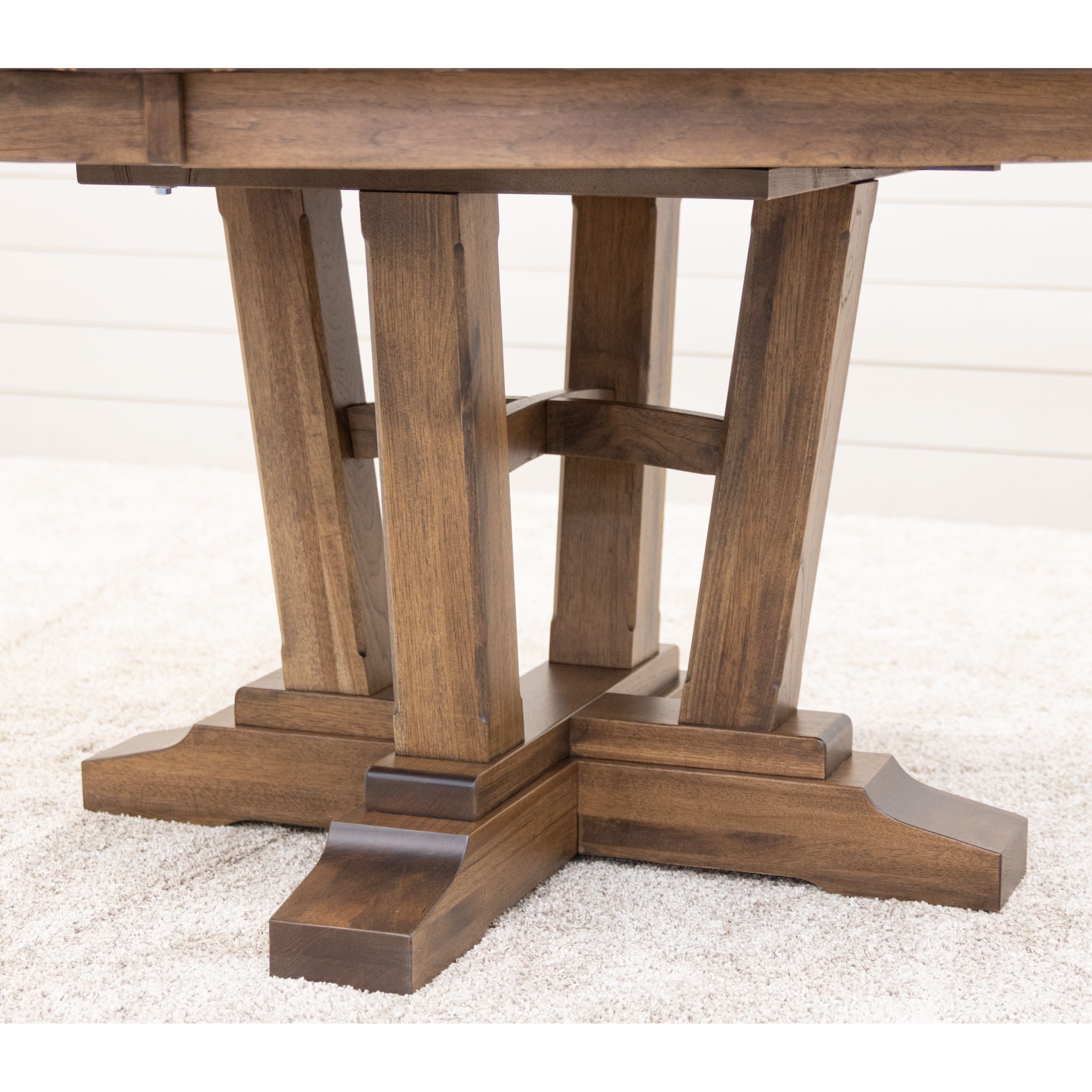 Alberta Hickory Wood Large Round Extending Dining Table for 6-10 | CO