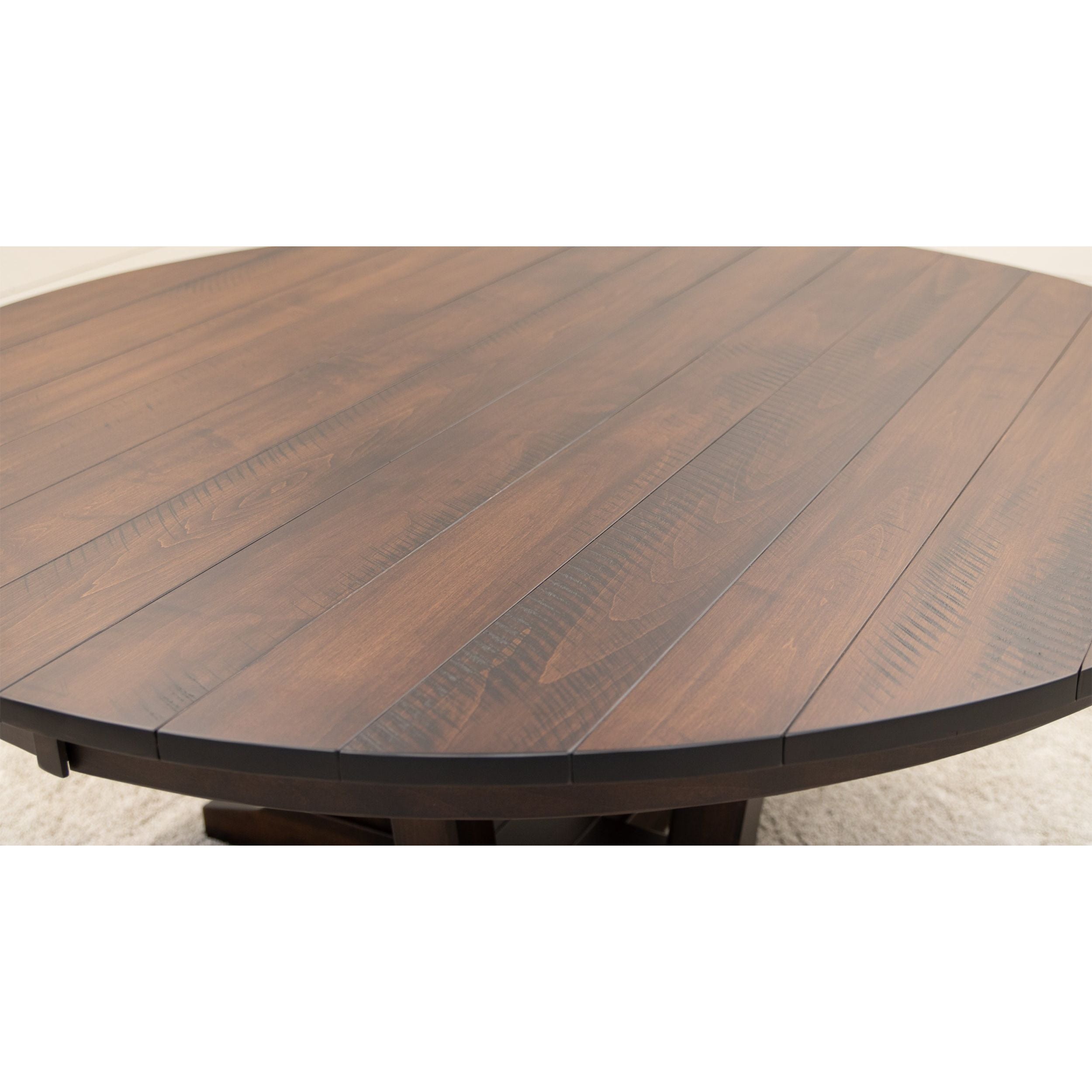 Alberta Maple Wood Large Round Extending Dining Table for 6-10 | RT