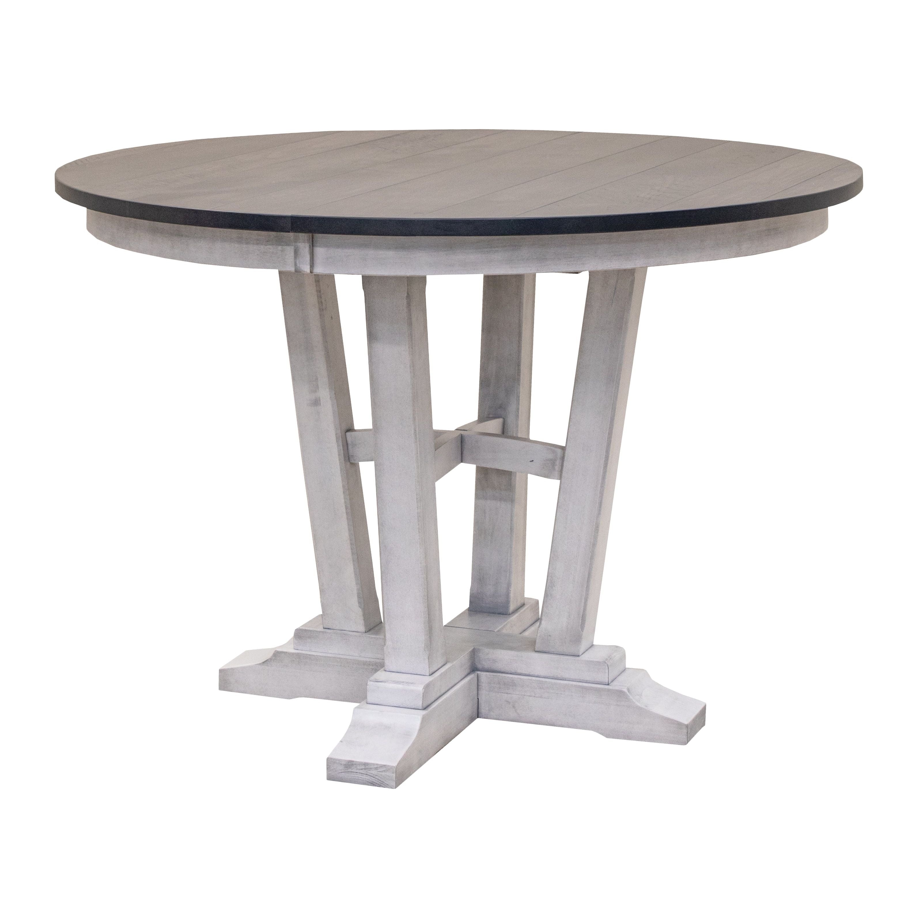 Alberta Round White & Wood Extending Counter Height Pub Table | M-AV&GS