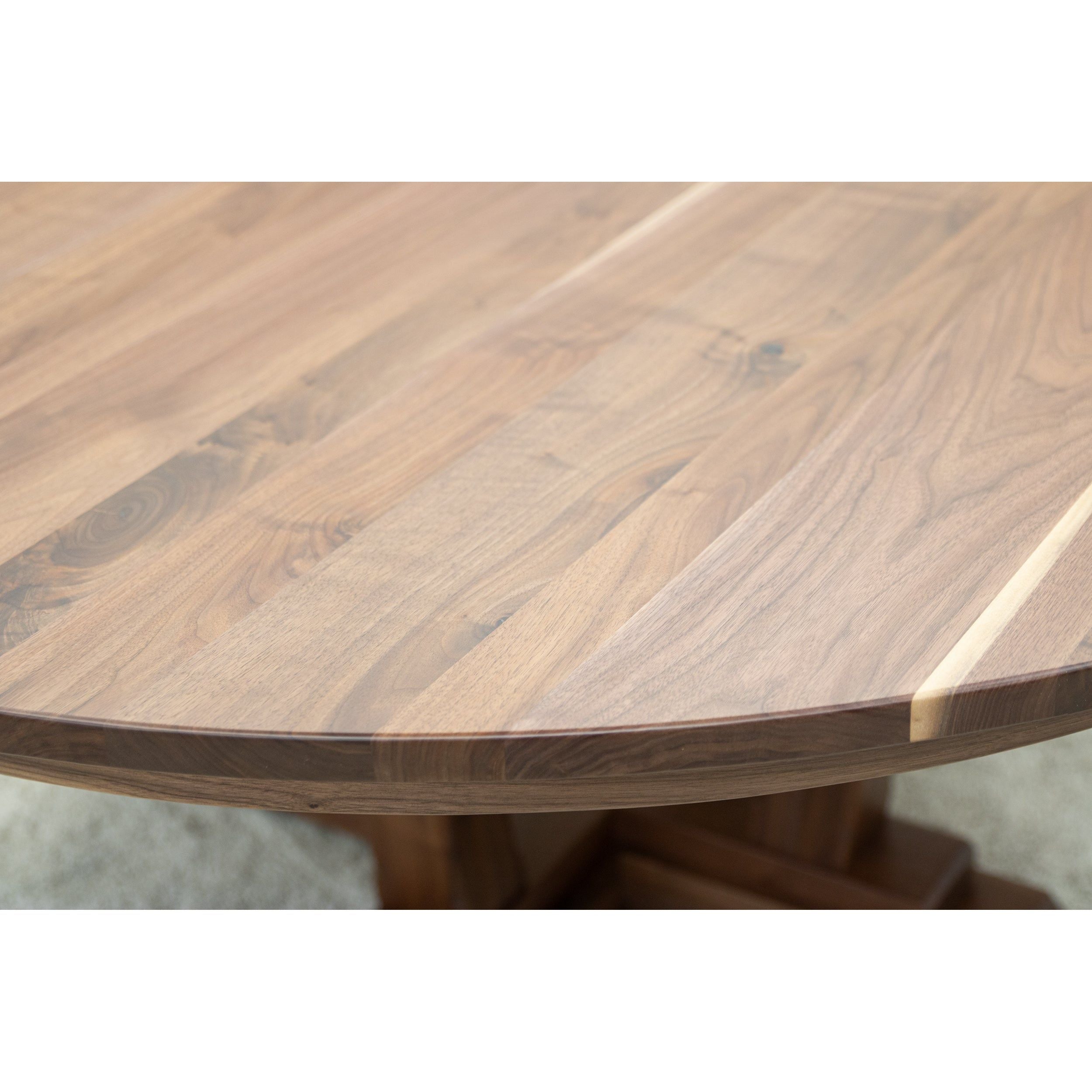 Alberta Walnut Wood Large Round Extending Dining Table for 6-10 | NAT