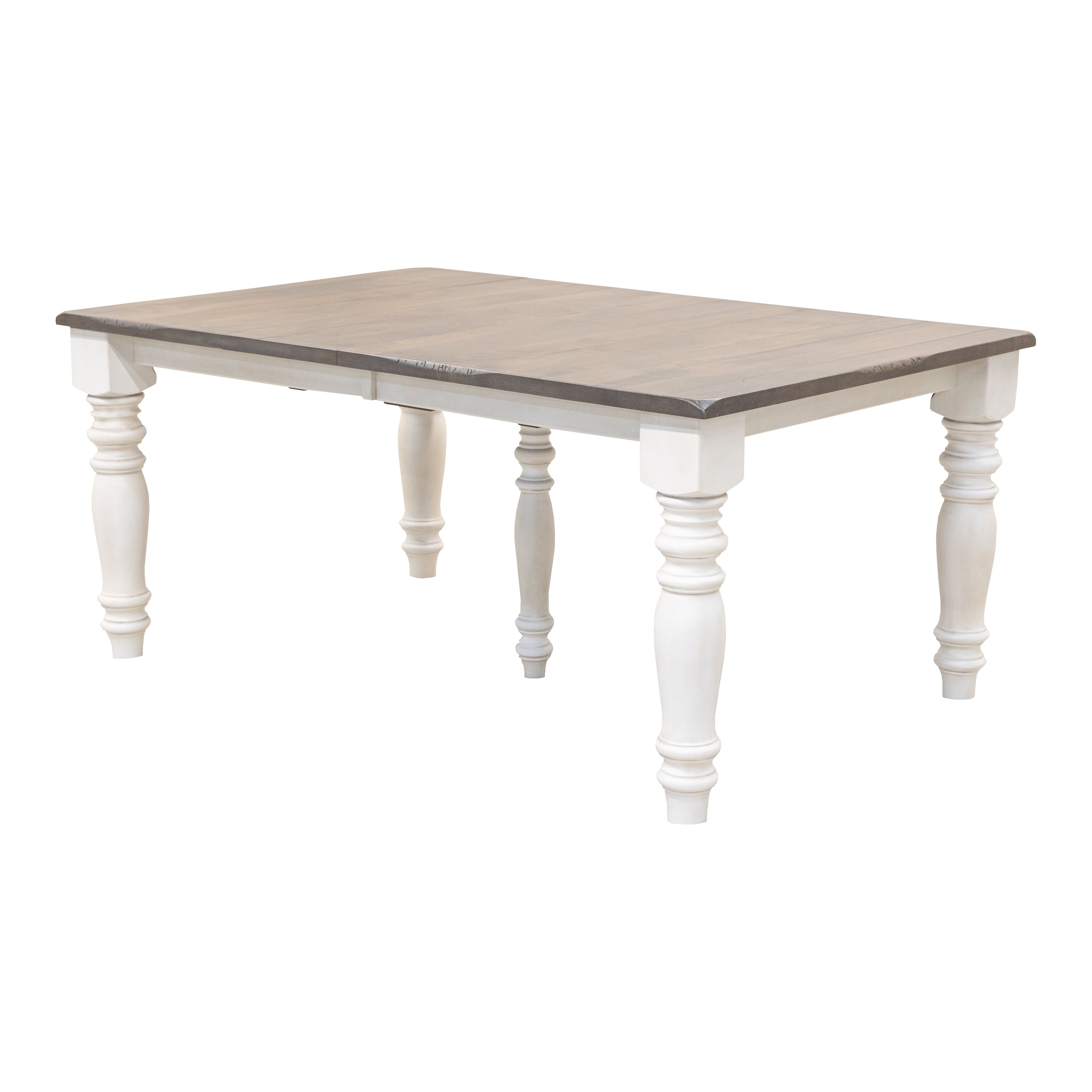 Arcadia Turned Leg Farmhouse White & Wood Extending Dining Table | M-CS&DCD