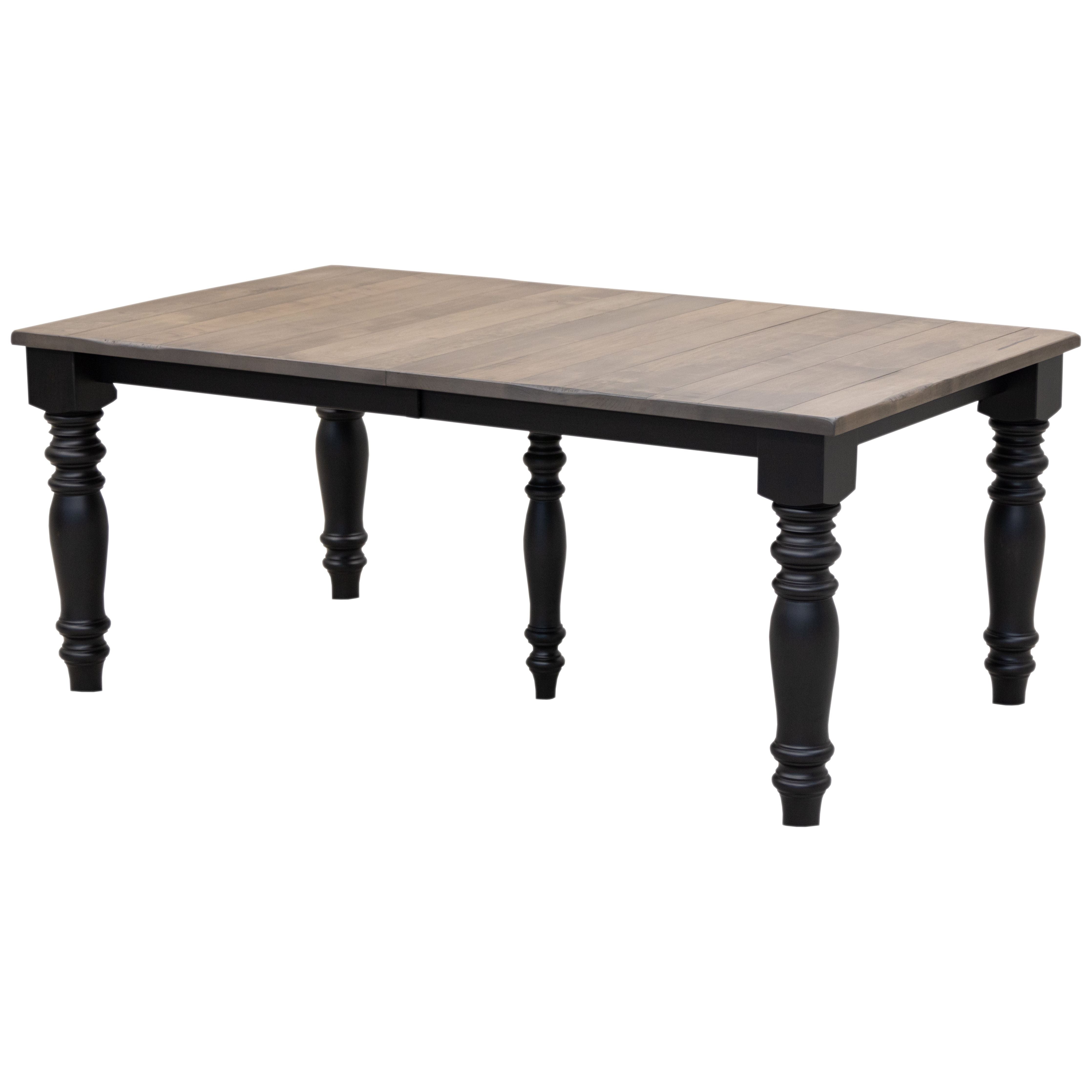 Arcadia Turned Leg Farmhouse Black & Wood Extending Dining Table | M-EB&DCD