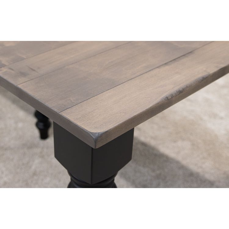 Arcadia Turned Leg Farmhouse Black & Wood Extending Dining Table | M-EB&DCD