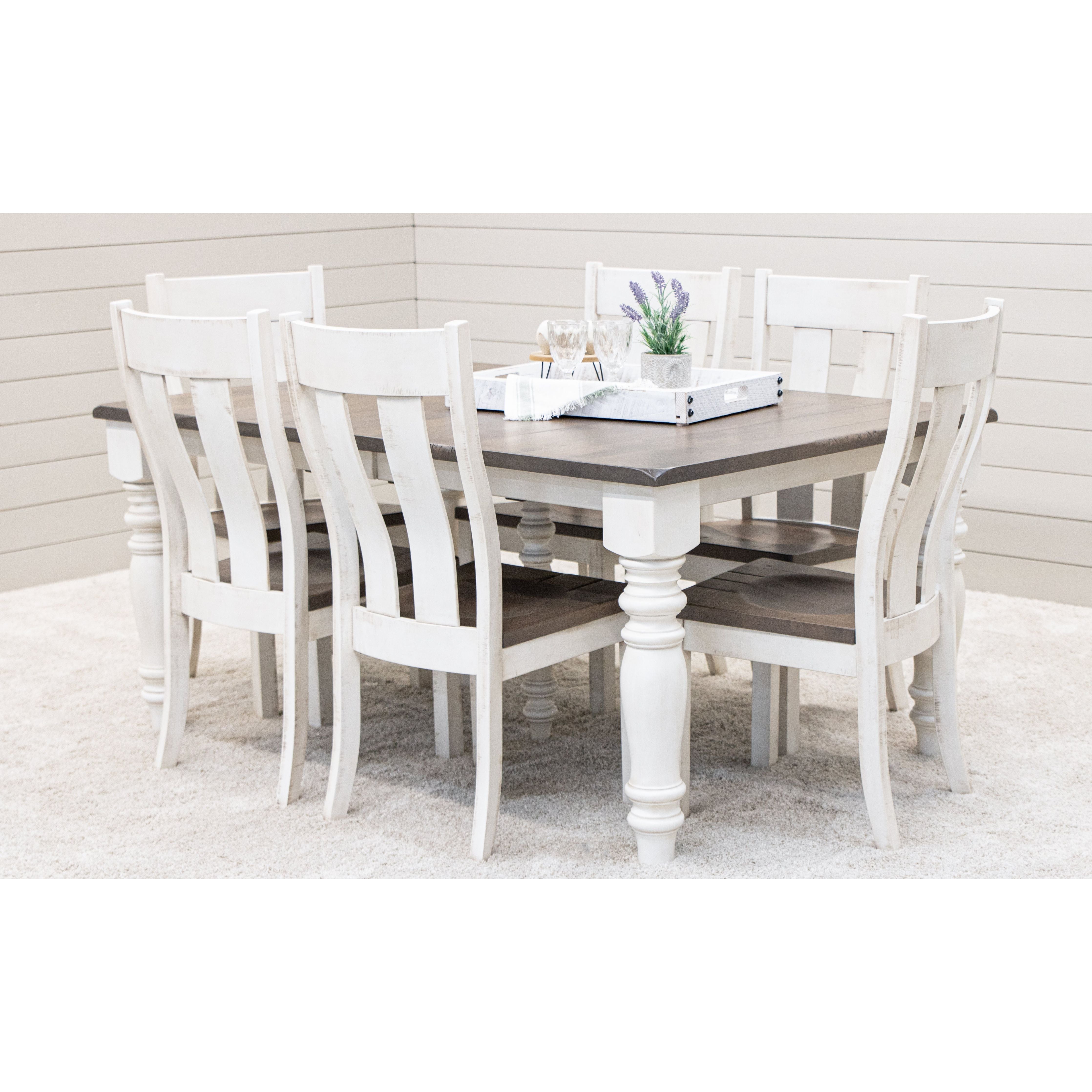 Arcadia Turned Leg Farmhouse White & Wood Extending Dining Table | M-CS&DCD