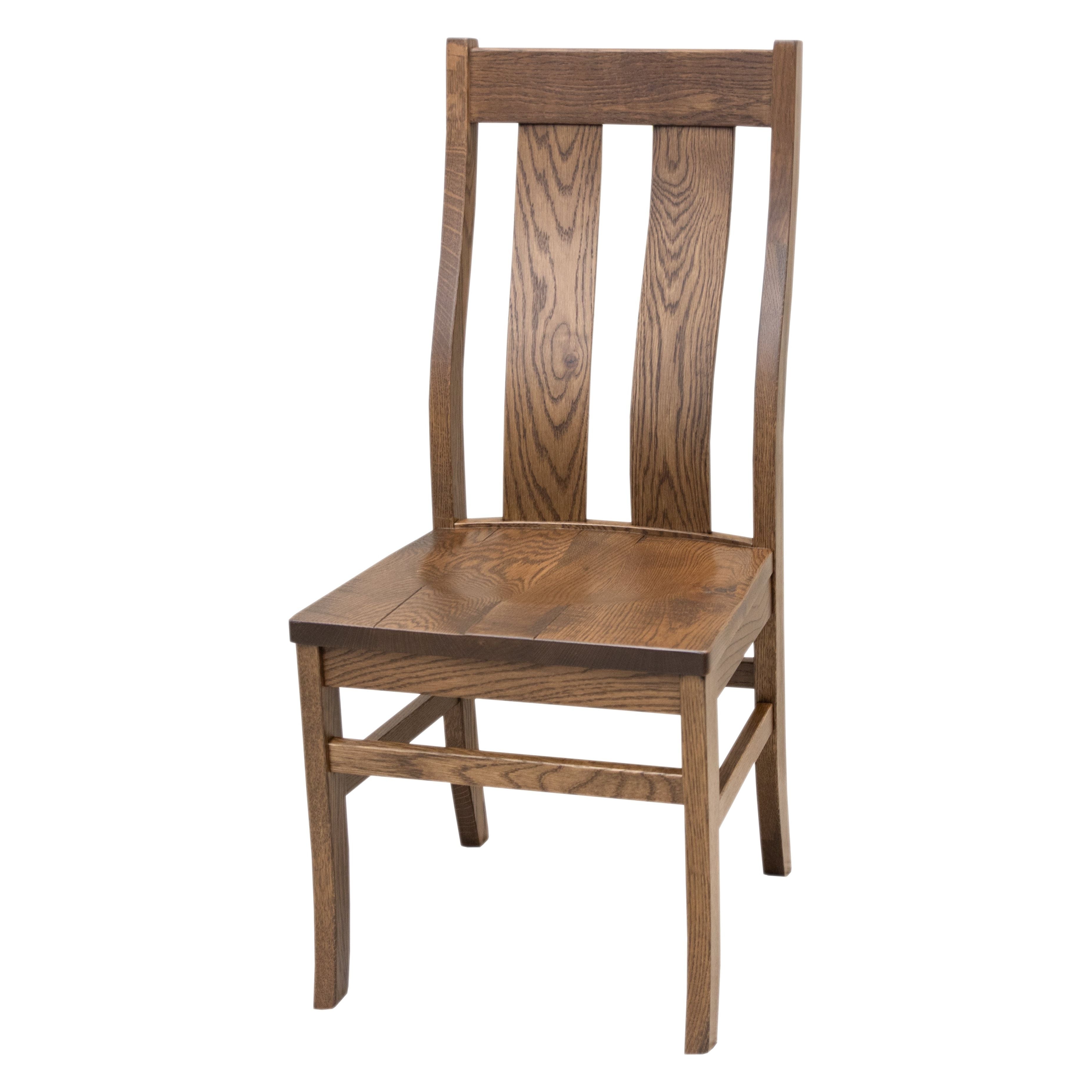Arlington Straight Top Rustic White Oak Wood Side Dining Chair | CO