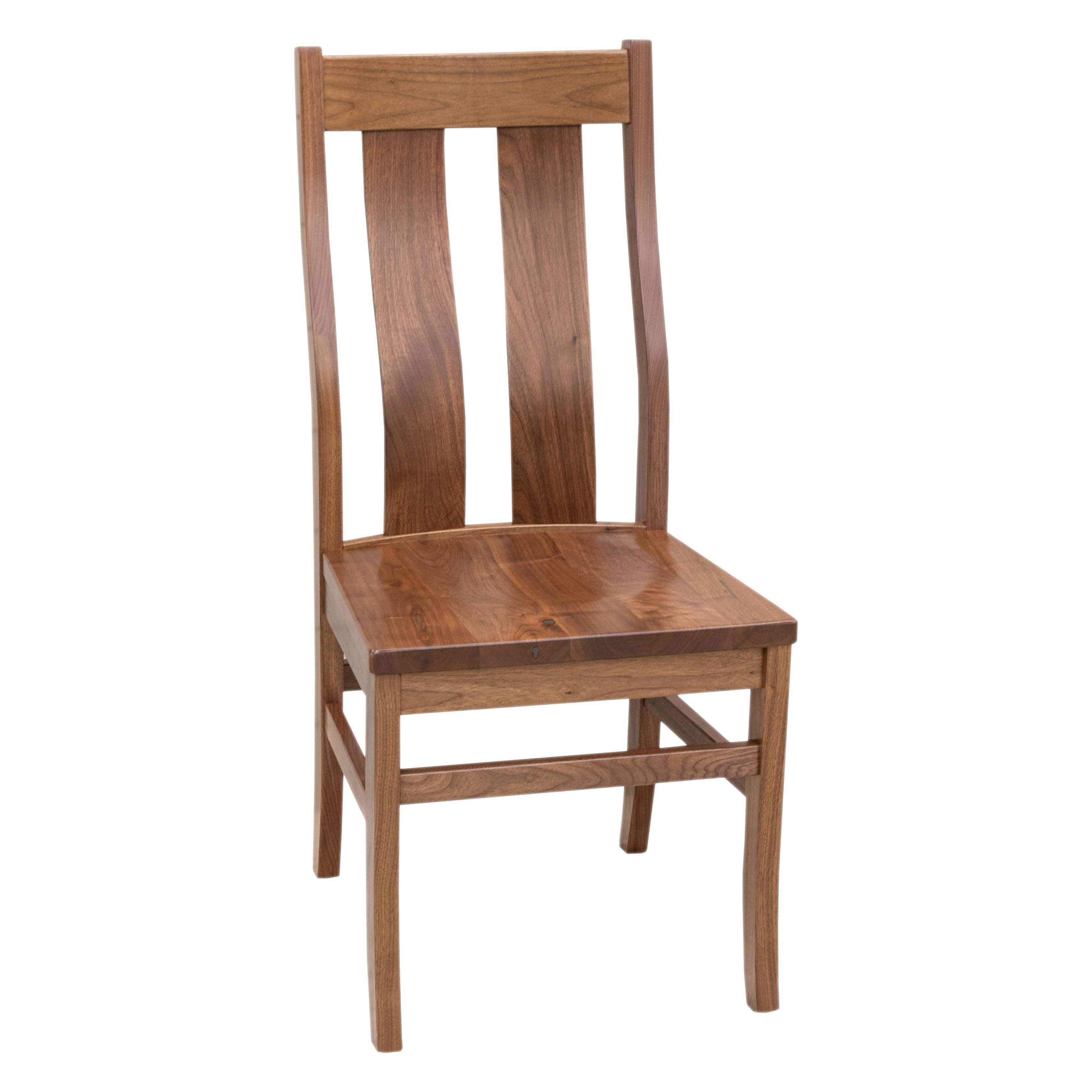 Arlington Straight Top Walnut Wood Side Dining Chair | NAT