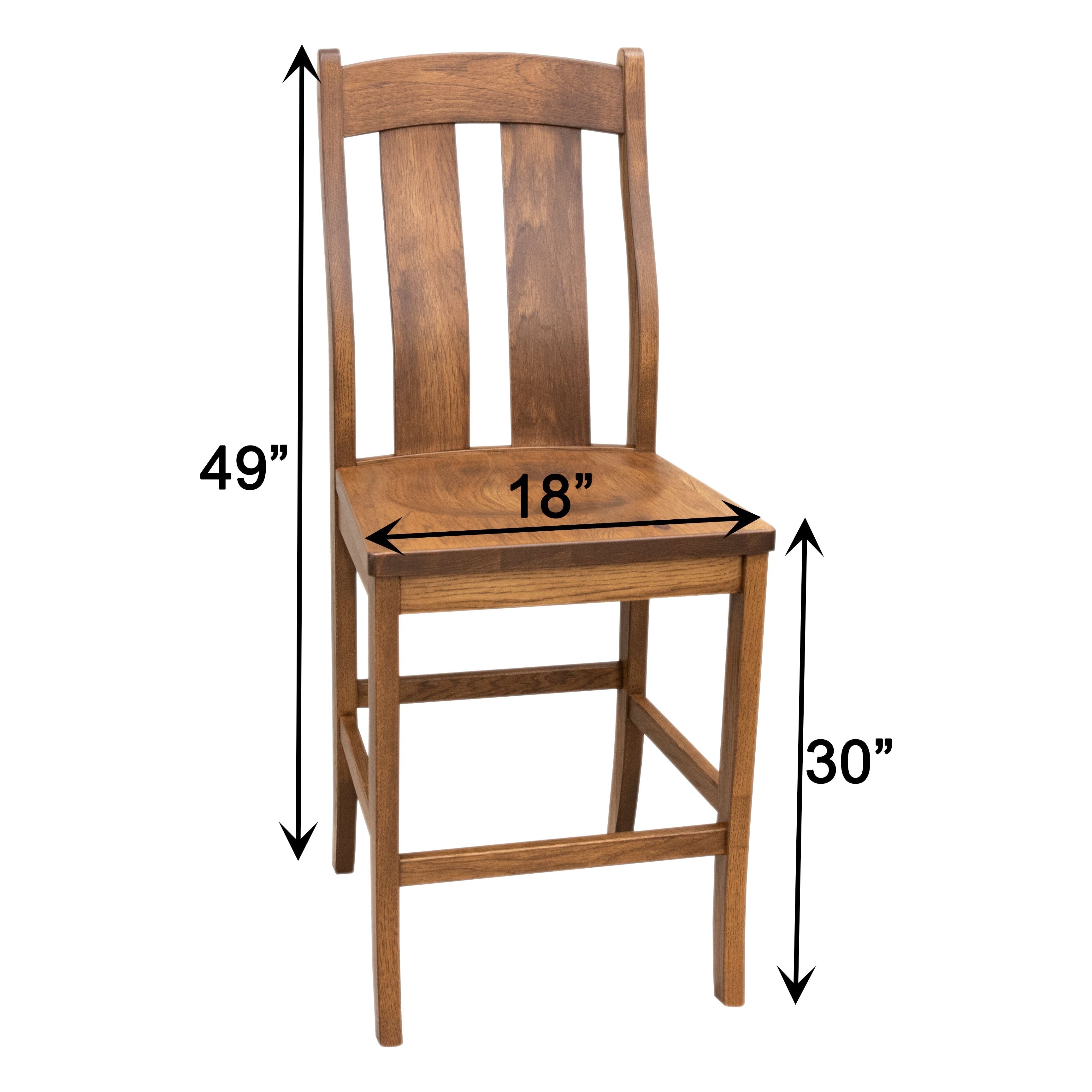 Arlington Hickory Wood 24" Stationary Bar Stool | HC