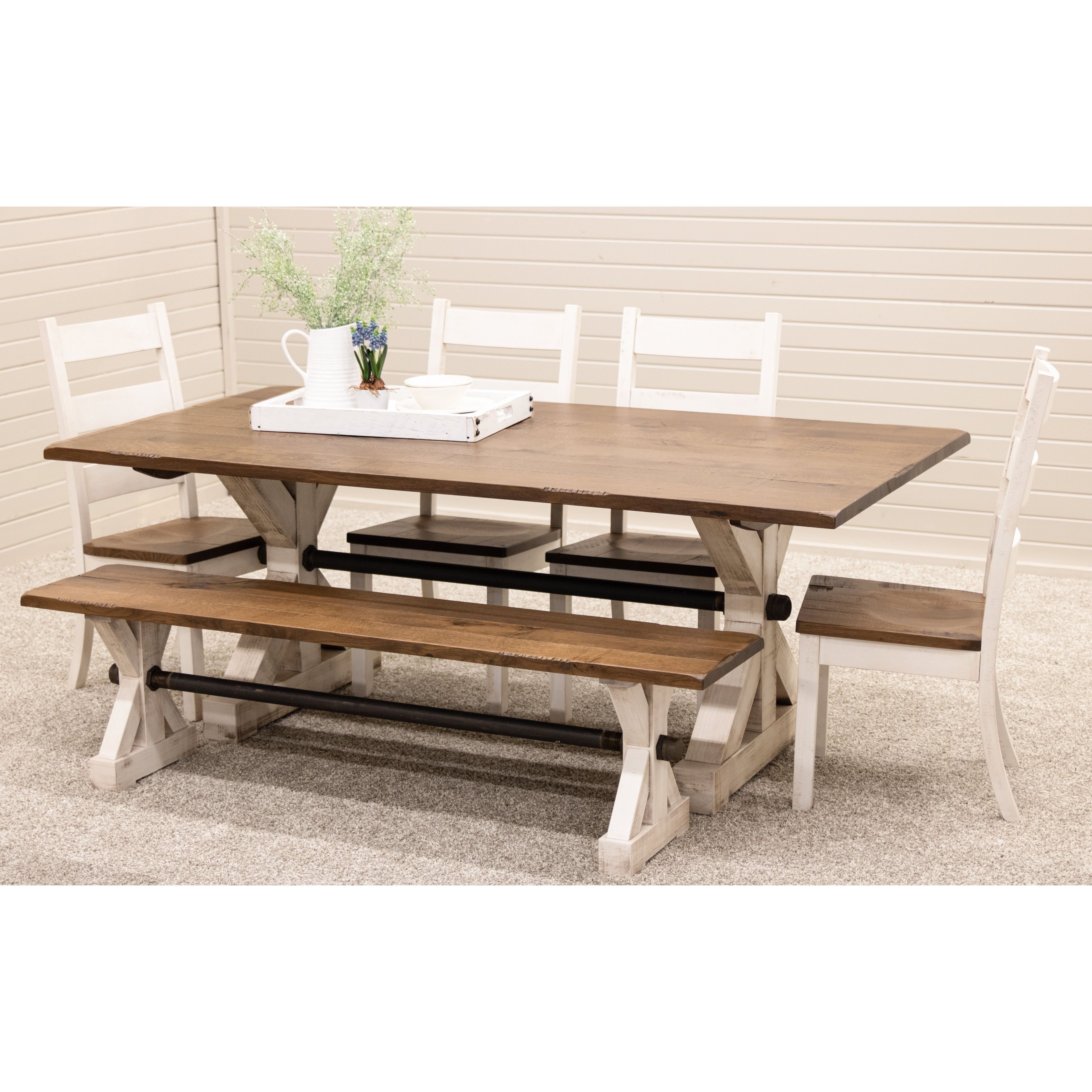 Western High Back White & Wood Arm Dining Chair | M-CS&RQSWO-CO