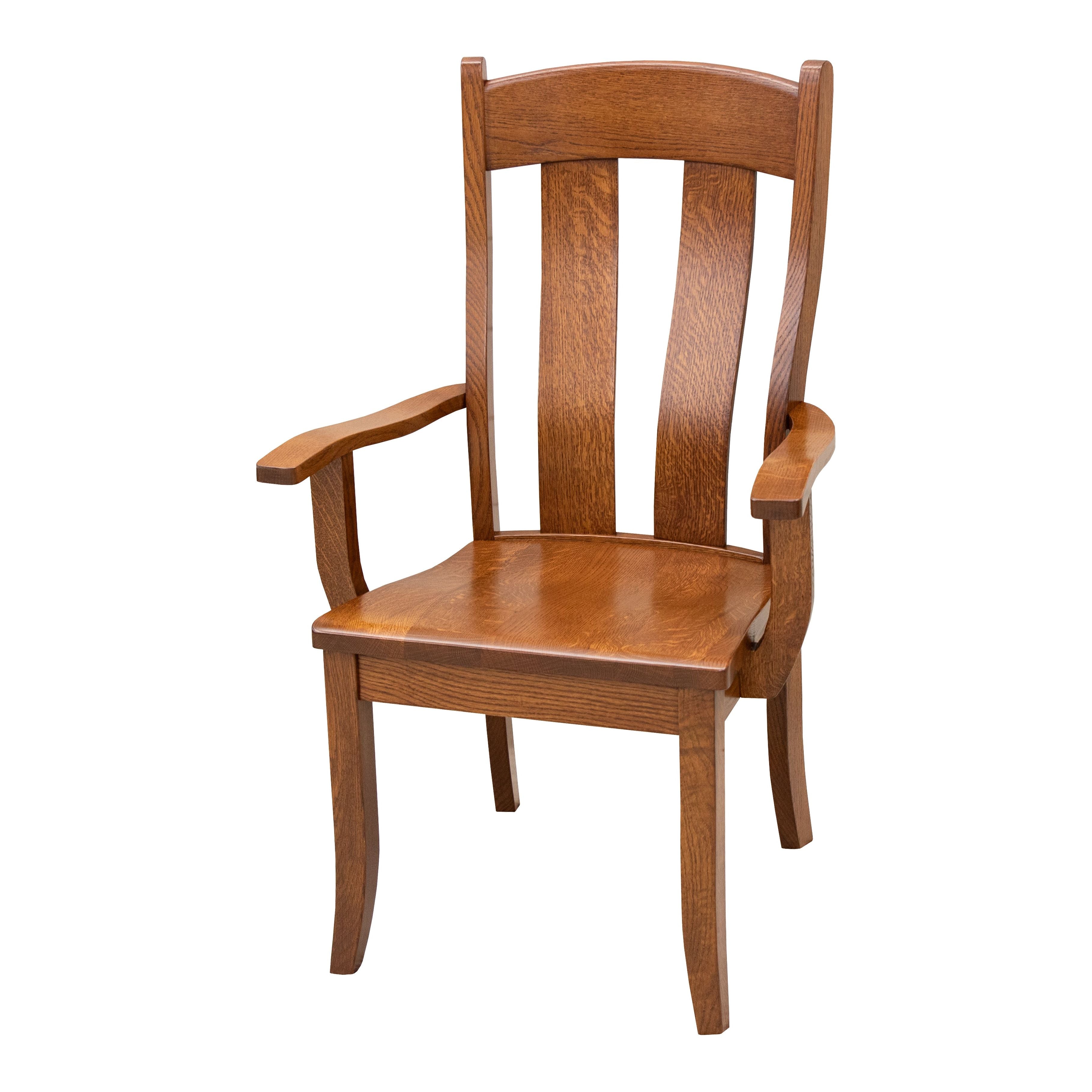 Austin Rustic Quarter Sawn White Oak Wood Arm Dining Chair | MC