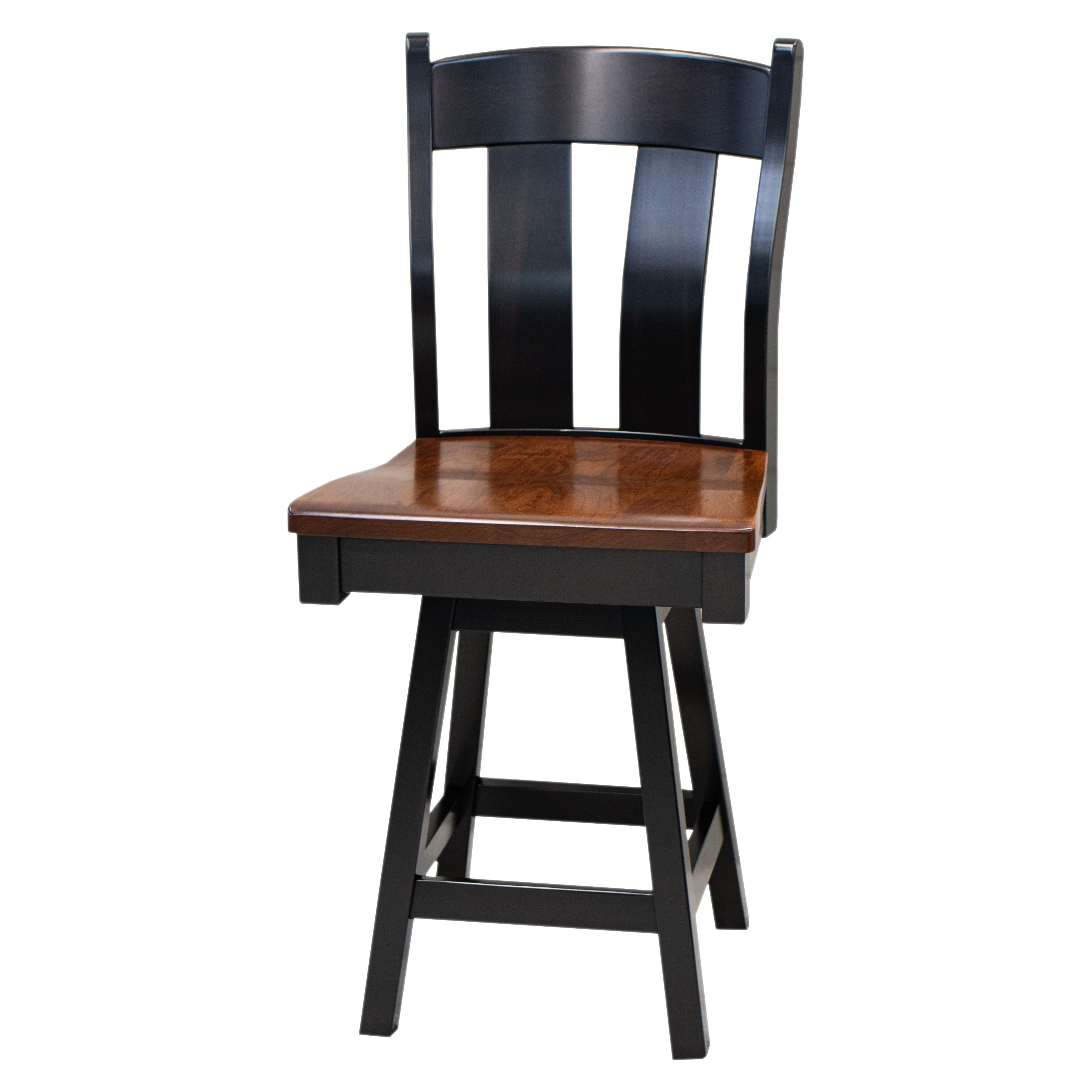 Austin Black & Wood 24" Swivel Bar Stool | M-EB&C-MC