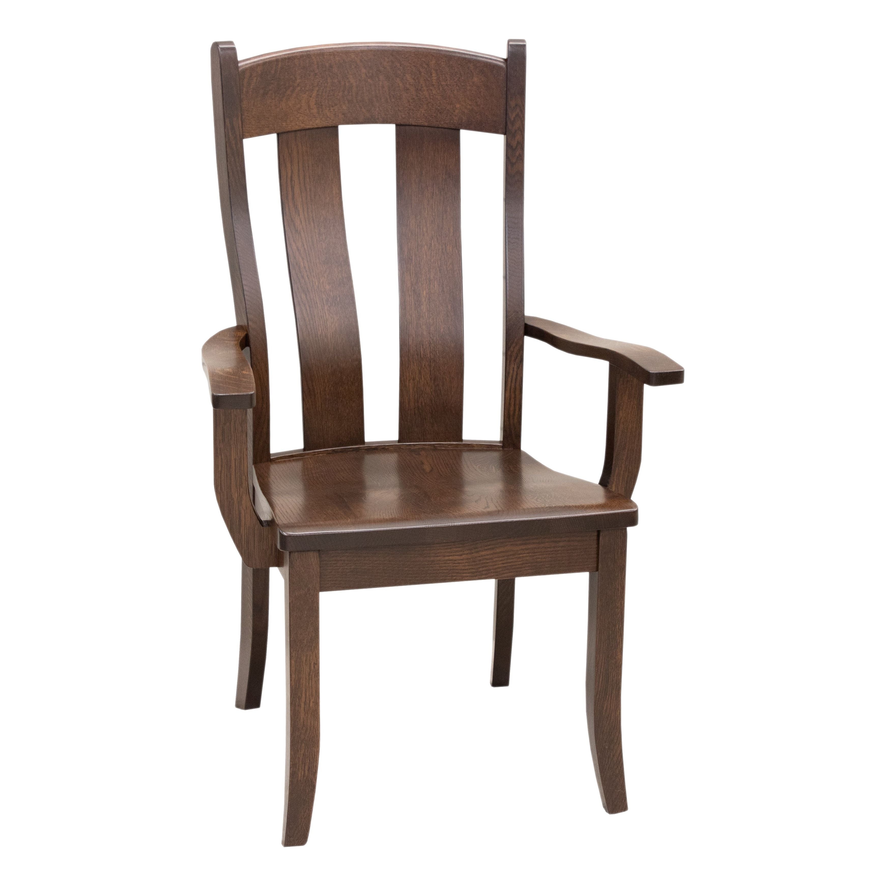 Austin Rustic Quarter Sawn White Oak Wood Arm Dining Chair | BV