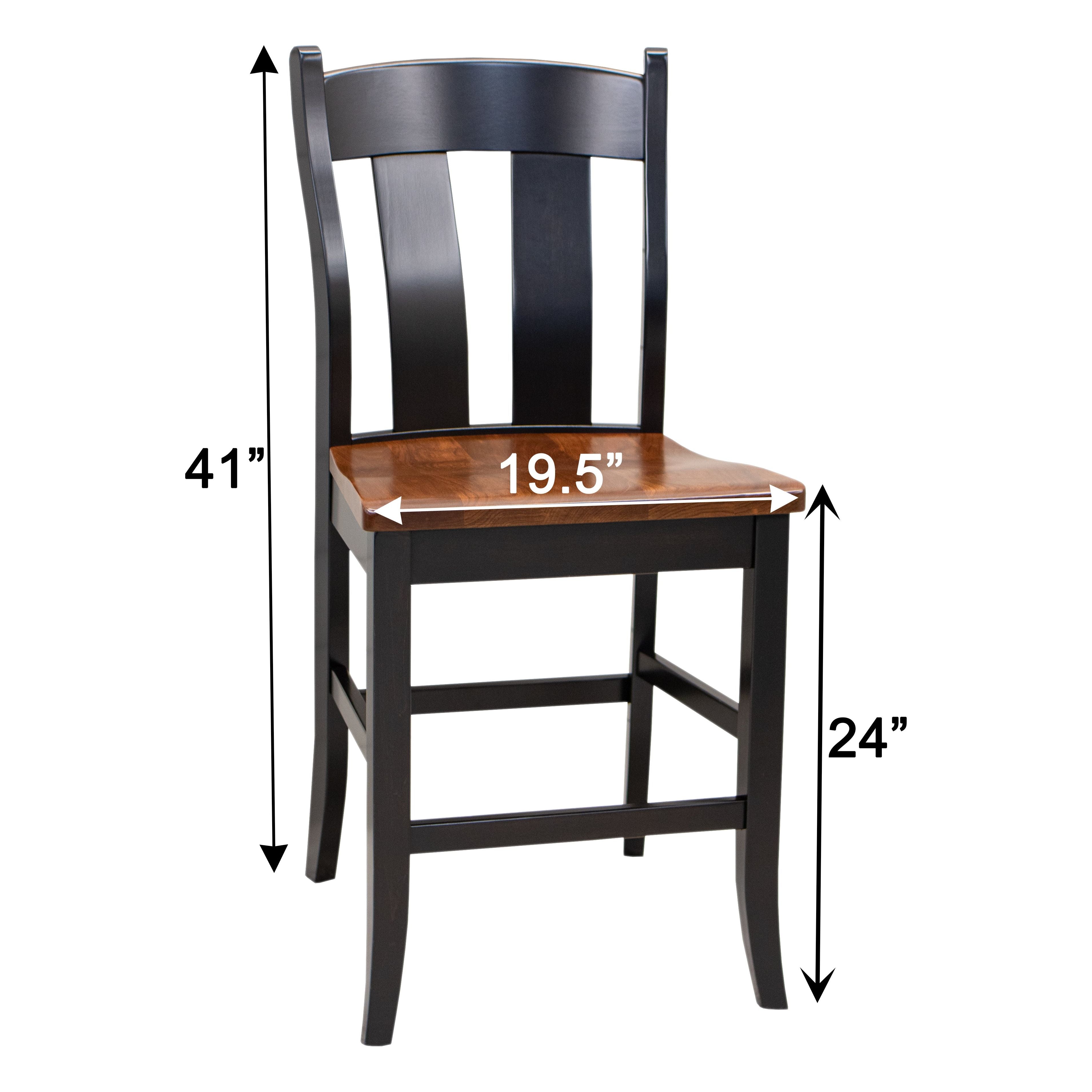 Austin Black & Wood 24" Stationary Bar Stool | M-EB&E-MC