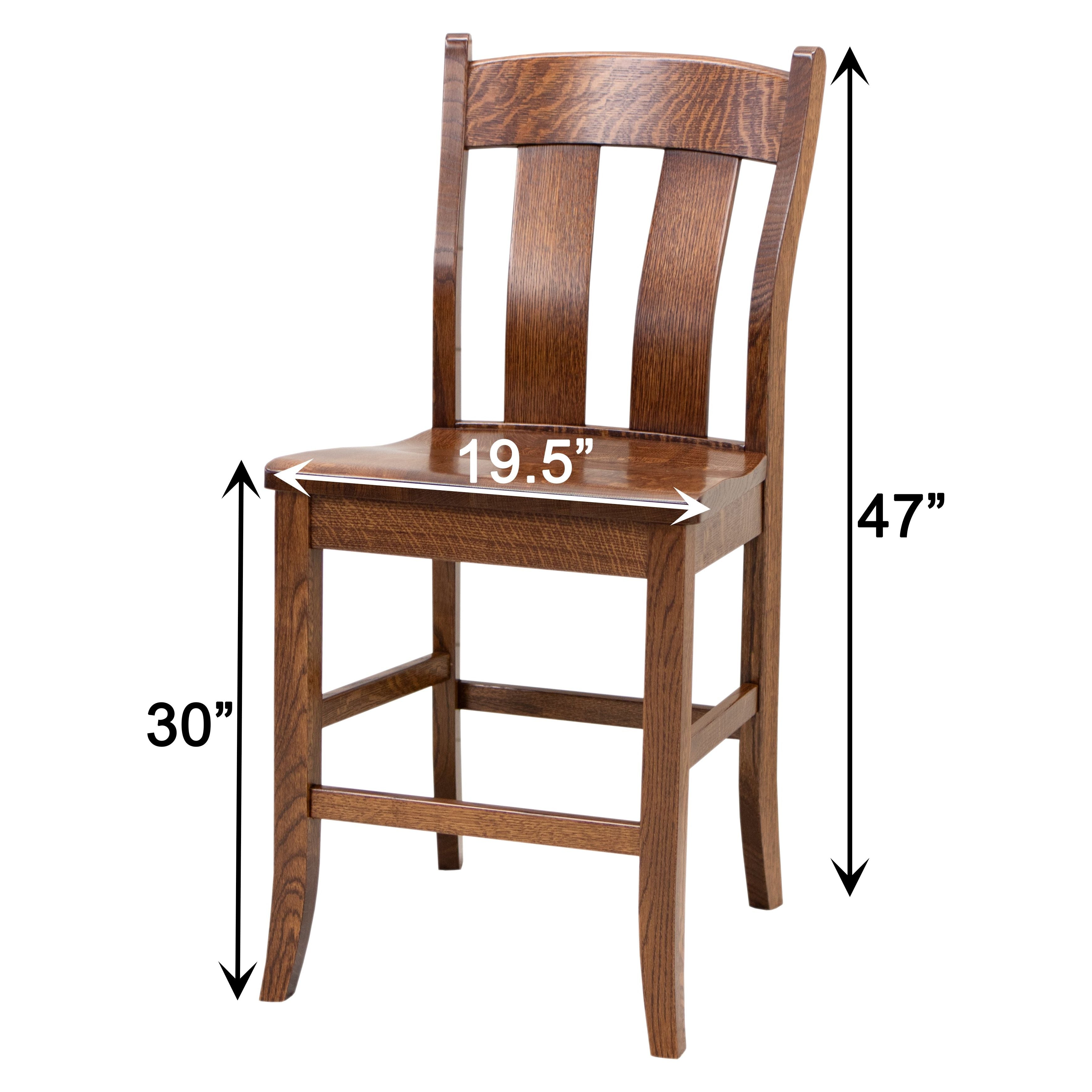 Austin Rustic Quarter Sawn White Oak Wood 24" Stationary Bar Stool | ASB
