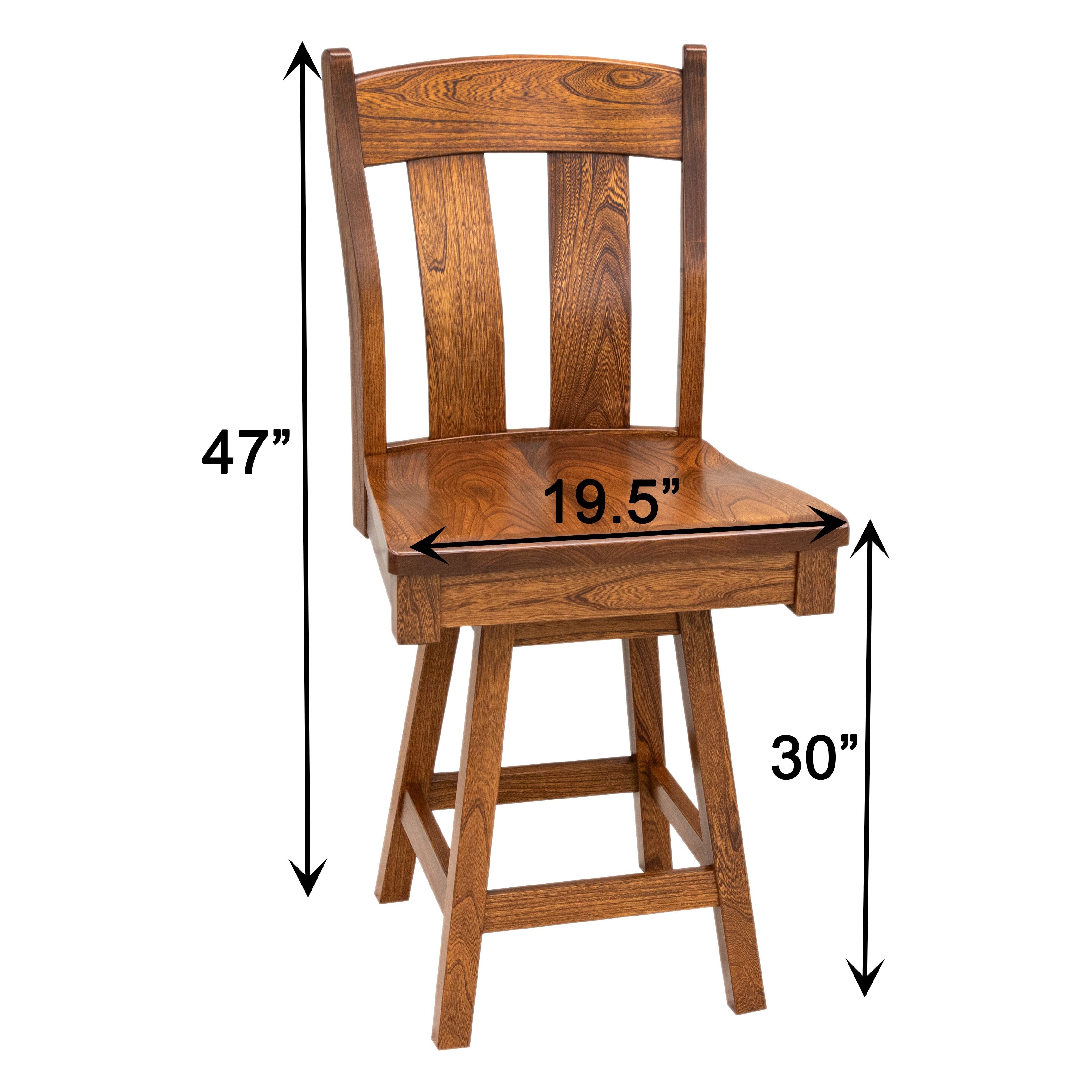 Austin Elm Wood 24" Swivel Bar Stool | MC
