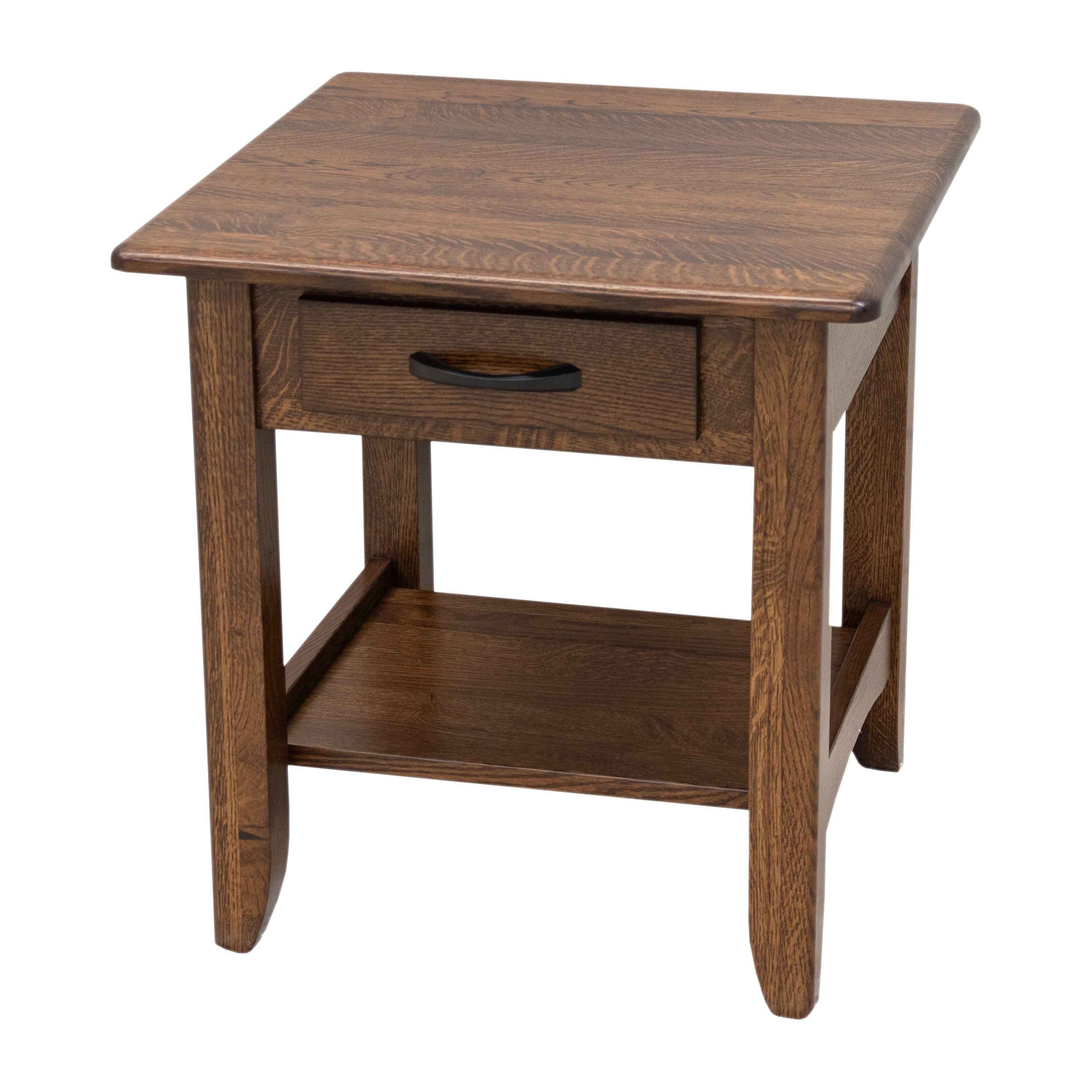 Austin Quarter Sawn White Oak Wood Large Square Open End Table | ASB