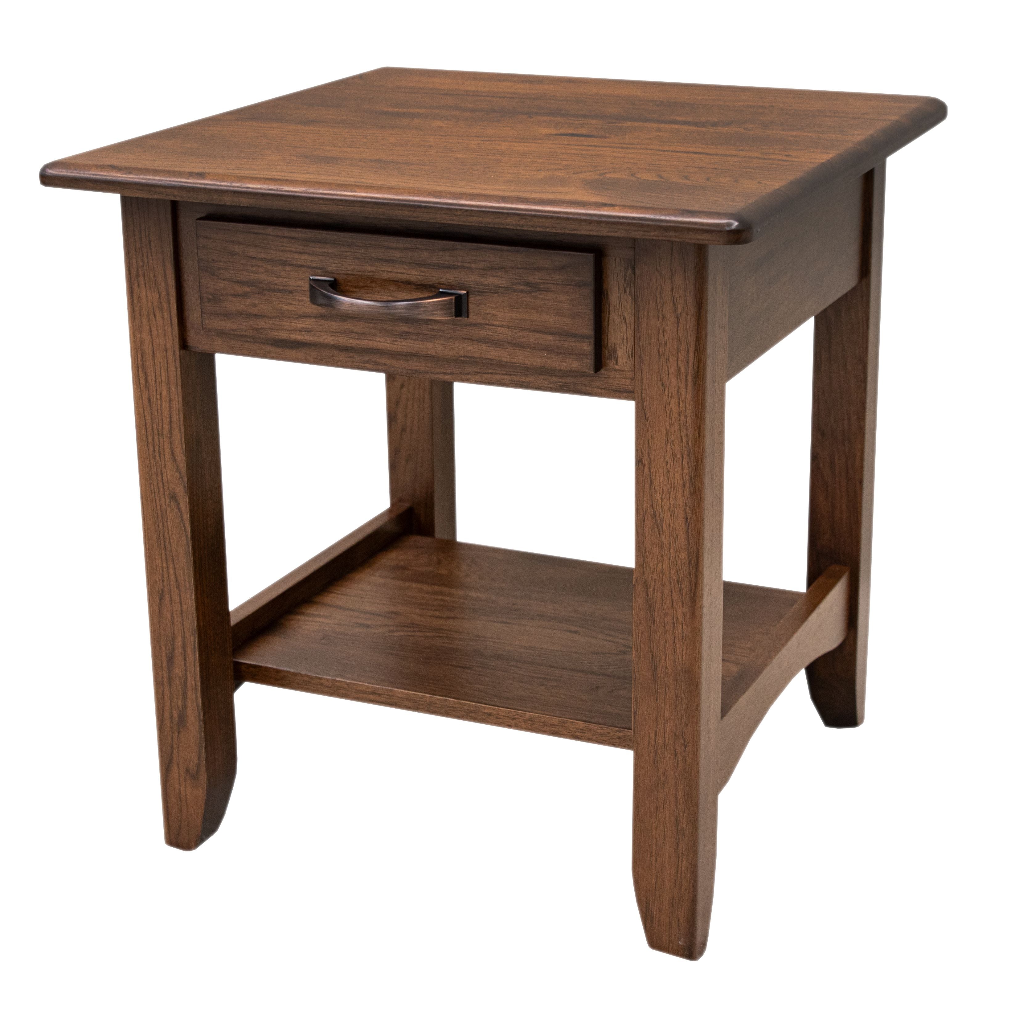 Austin Hickory Wood Large Square Open End Table | BV