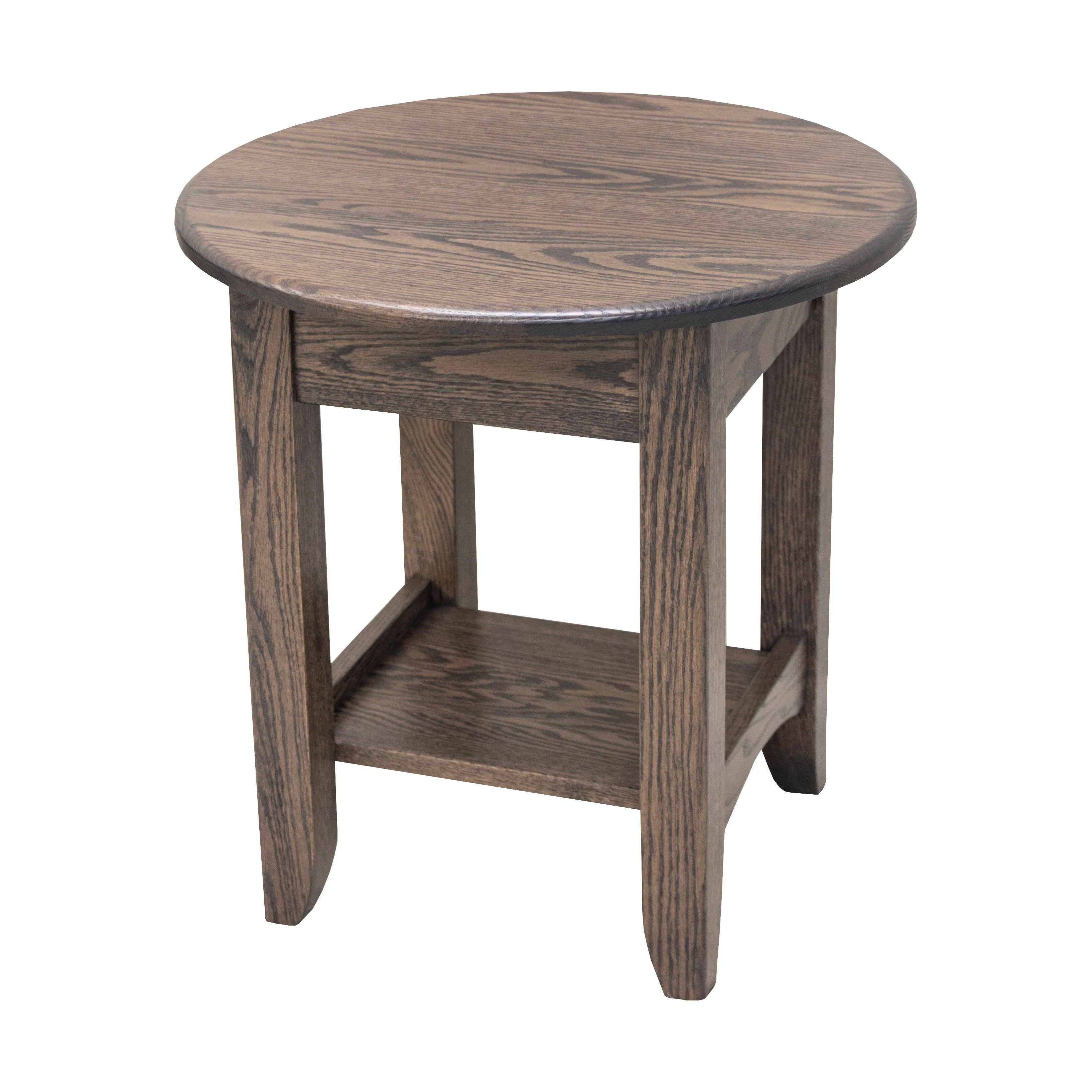 Austin Oak Wood Round Open End Table | SB