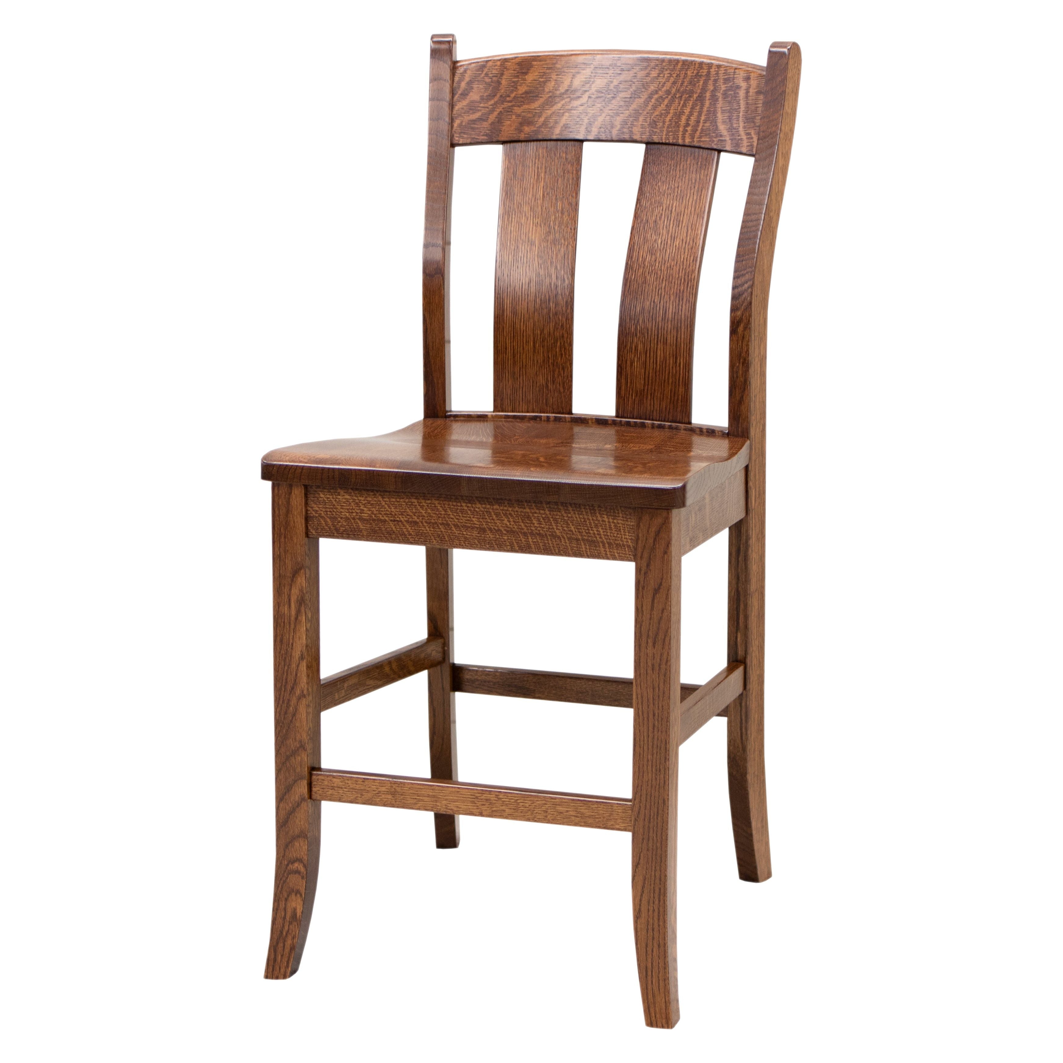 Austin Rustic Quarter Sawn White Oak Wood 24" Stationary Bar Stool | ASB