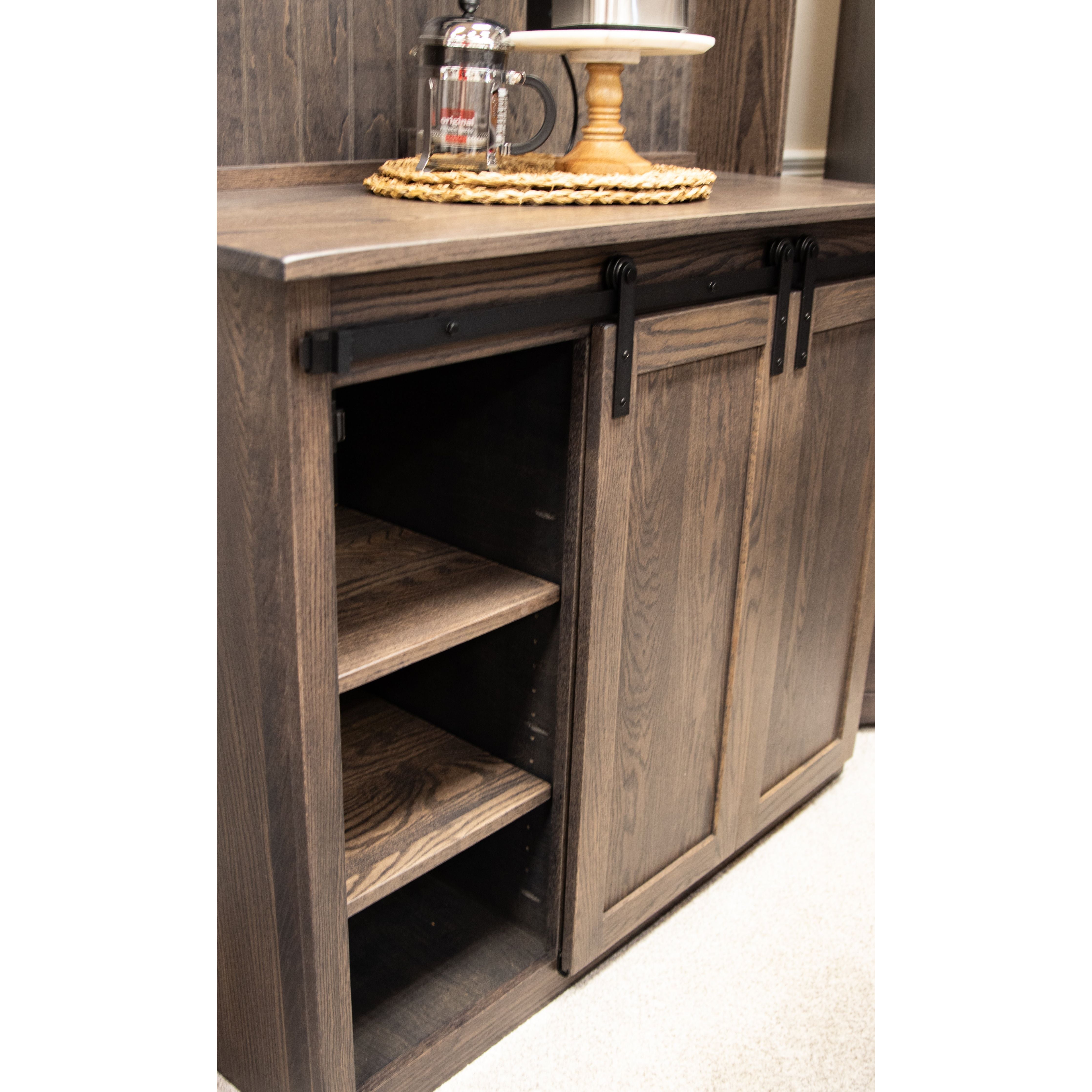 Barn Door Oak Wood Coffee Bar | SB
