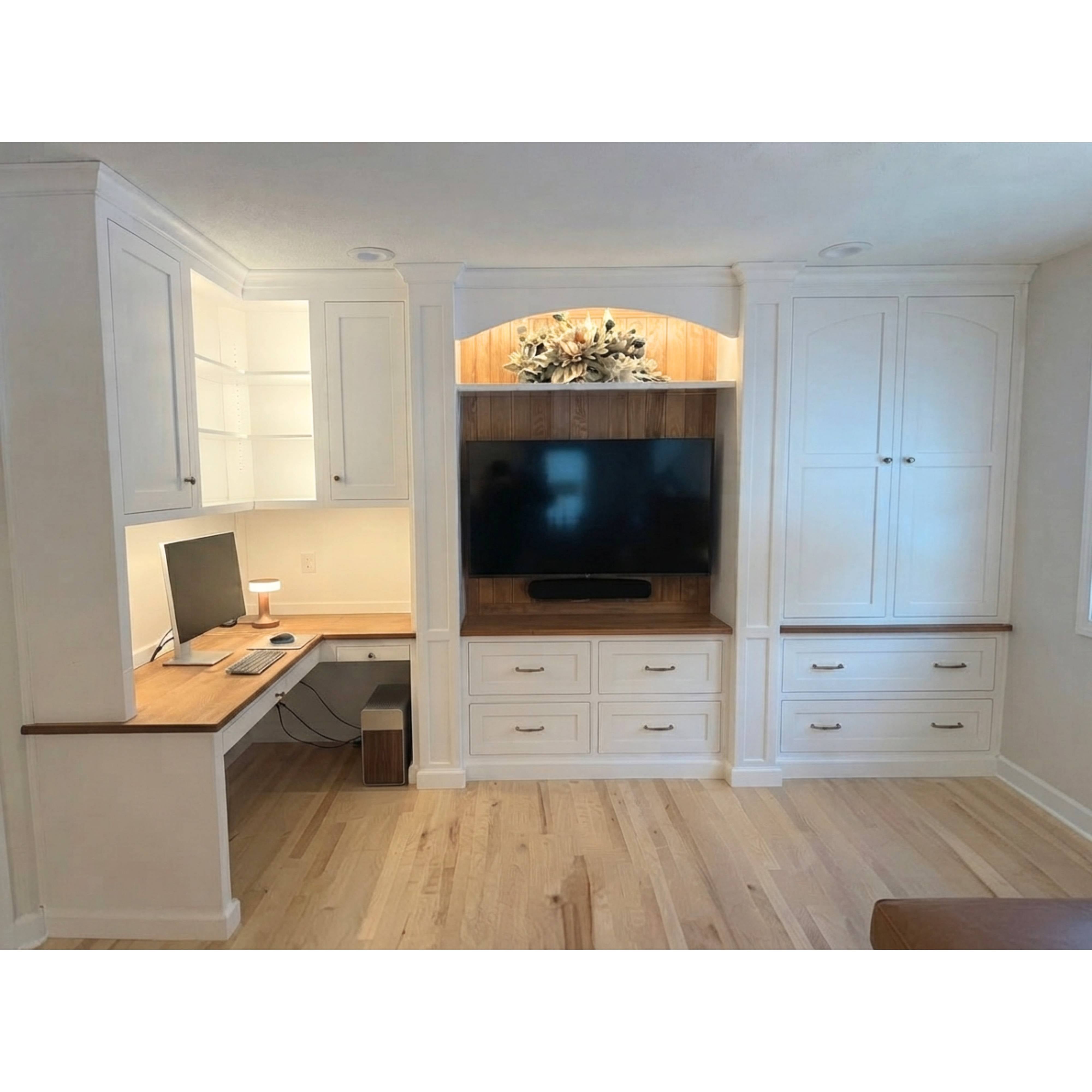 Custom All-In-One Office Entertainment Center Built In